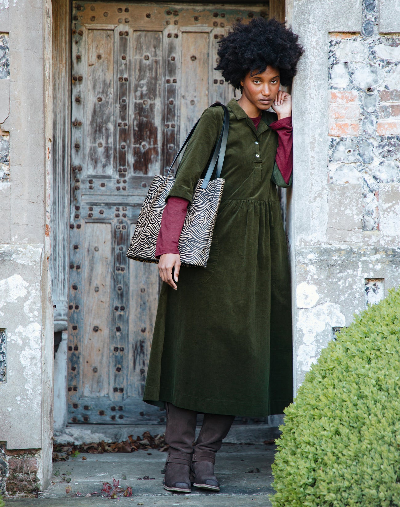 Needlecord Utility Shirt Dress