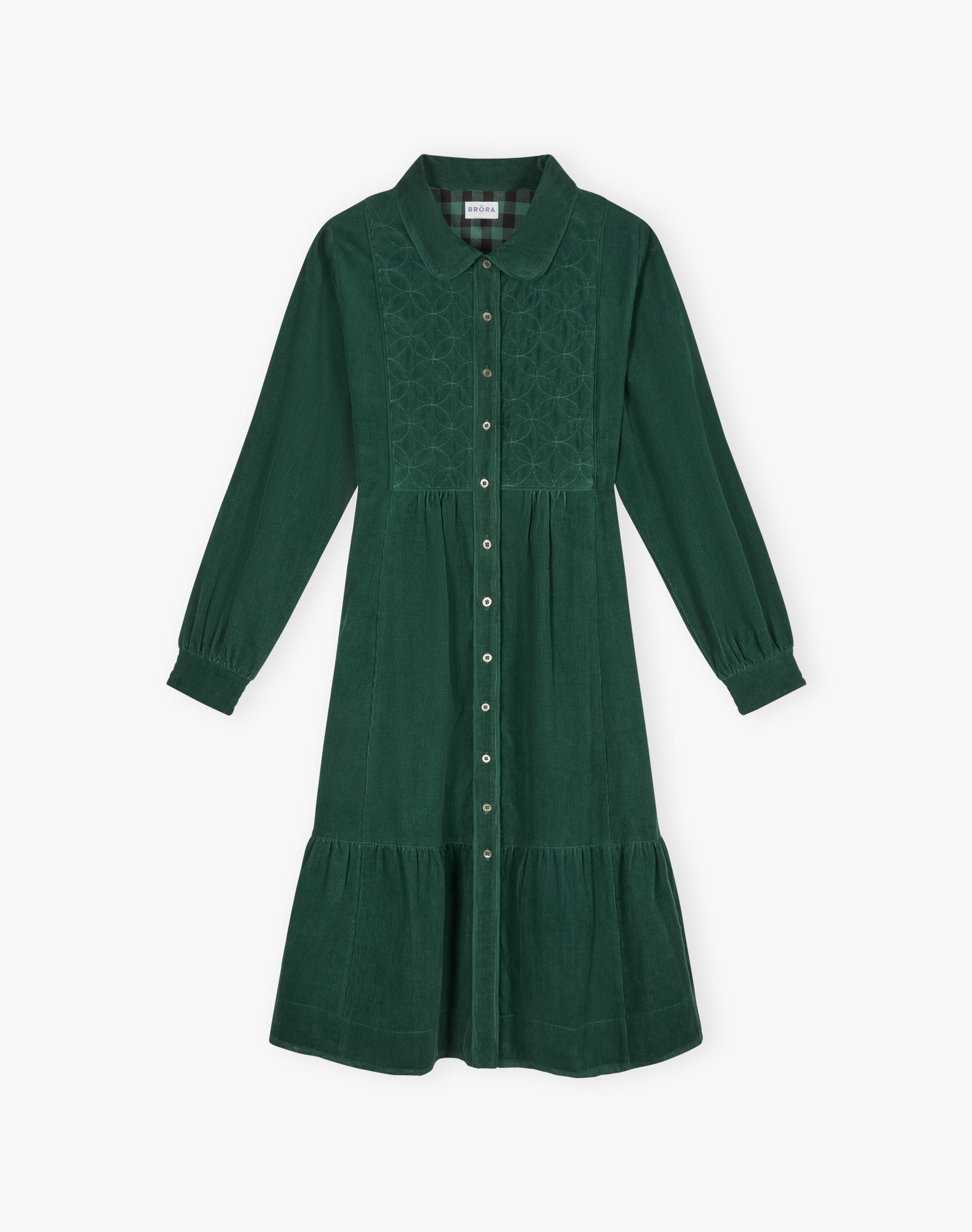 Organic Corduroy Quilted Yoke Dress