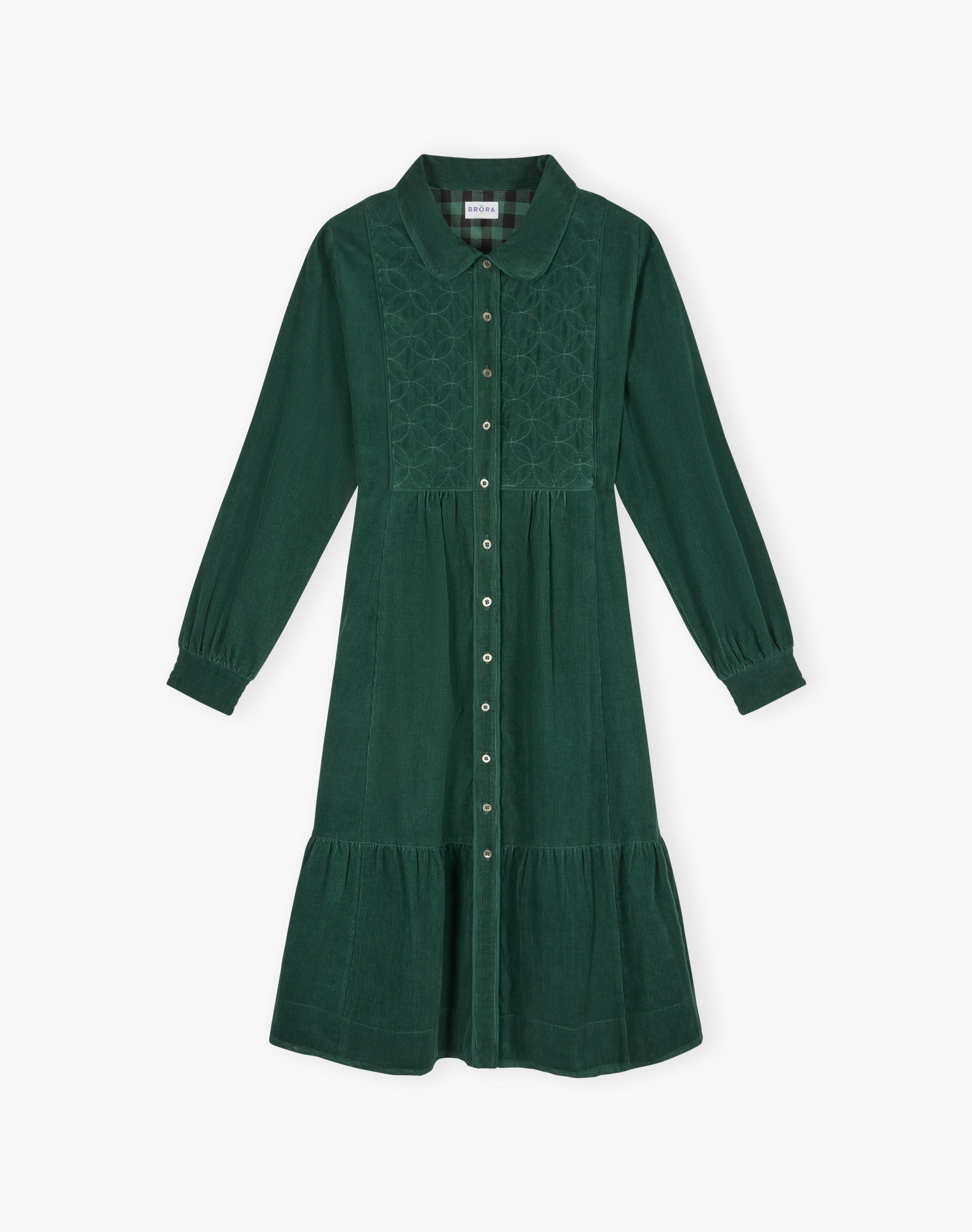Organic Corduroy Quilted Yoke Dress