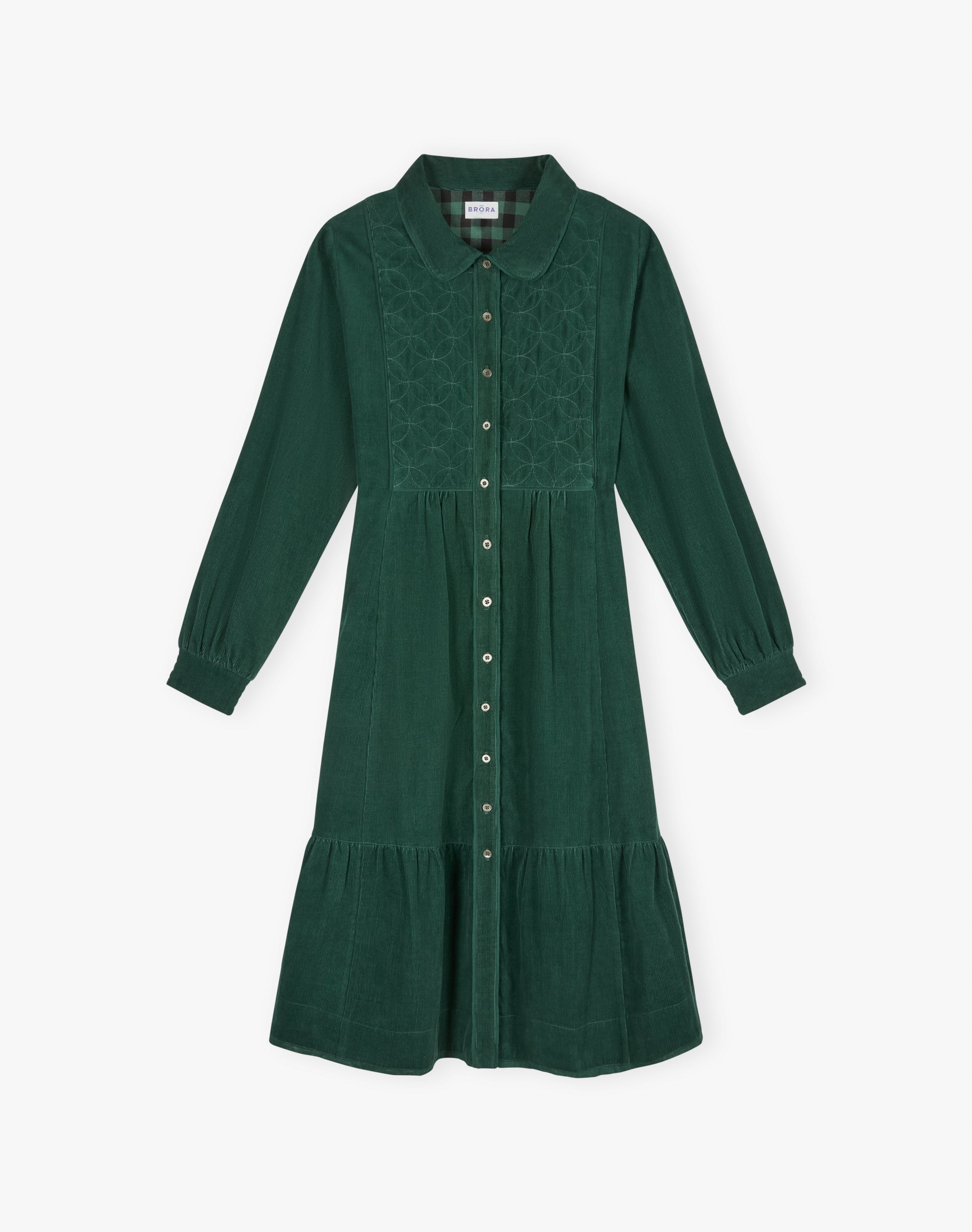 Organic Corduroy Quilted Yoke Dress