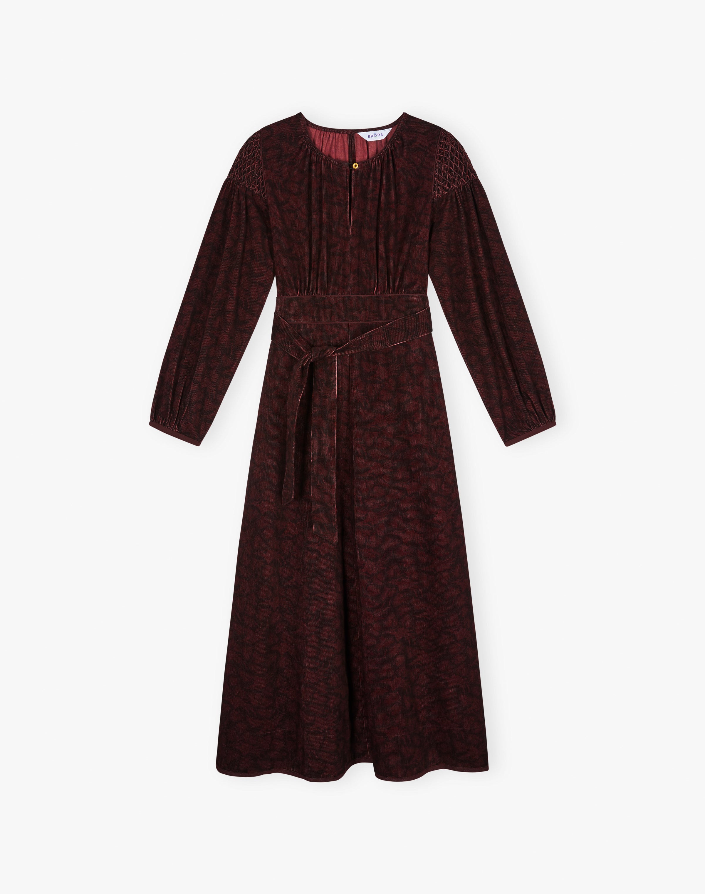 Organic Corduroy Feather Print Dress