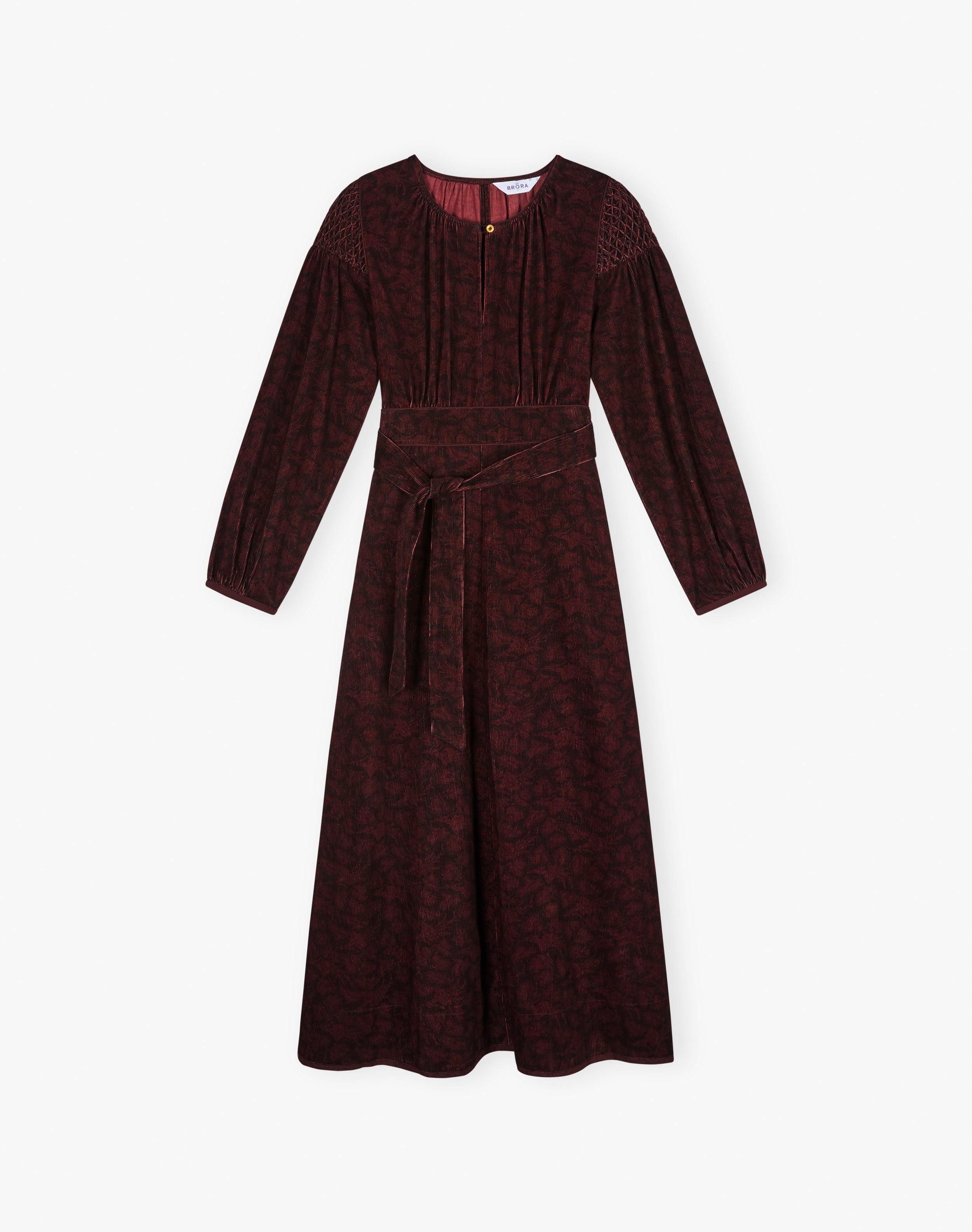 Organic Corduroy Feather Print Dress
