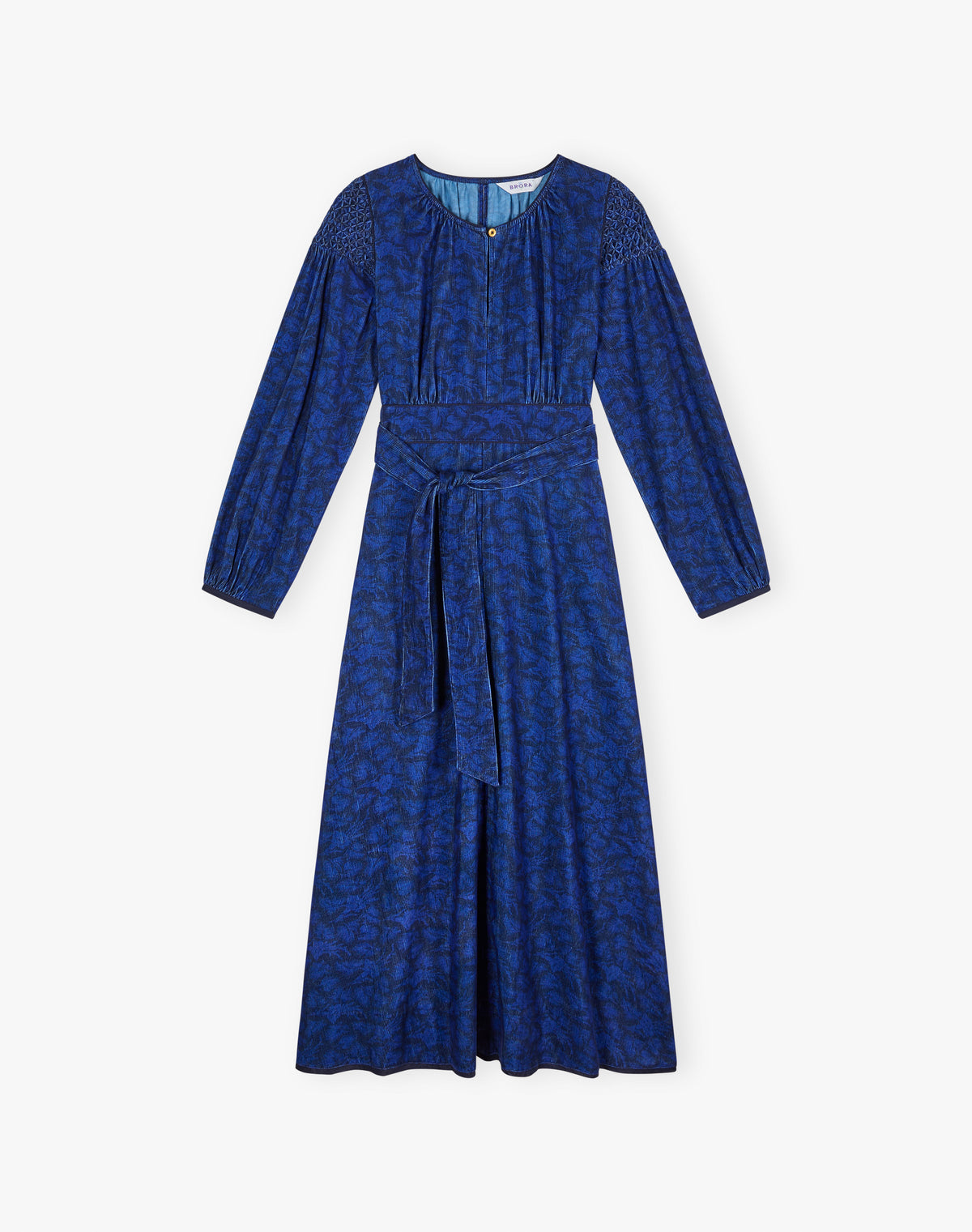 Organic Corduroy Feather Print Dress