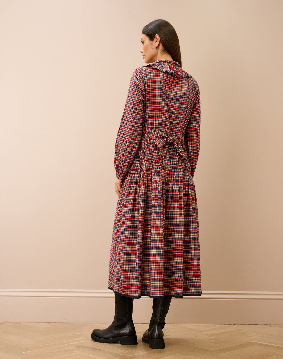 Pilgrim Collar Mini Check Dress