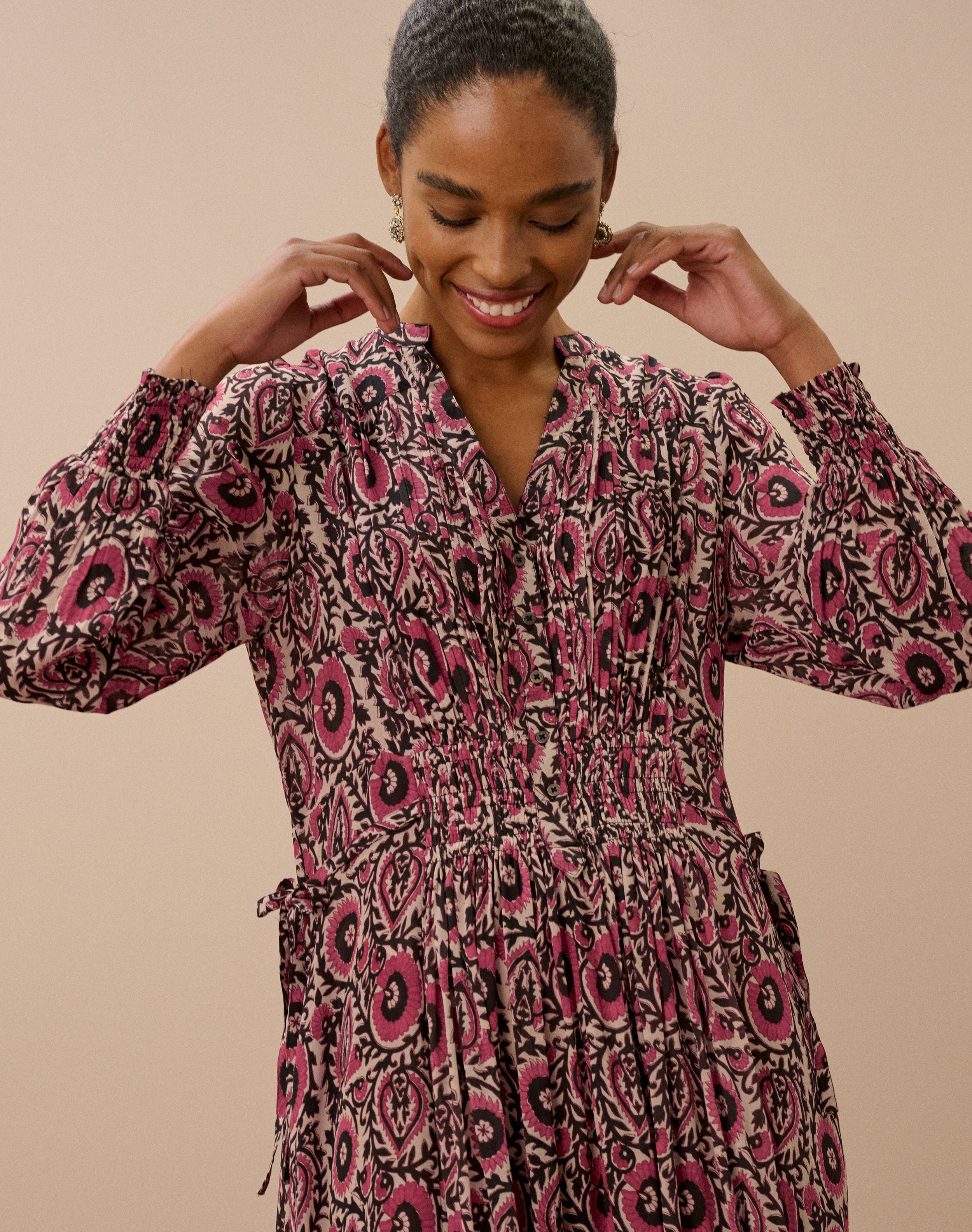 Block Print Shirt Dress