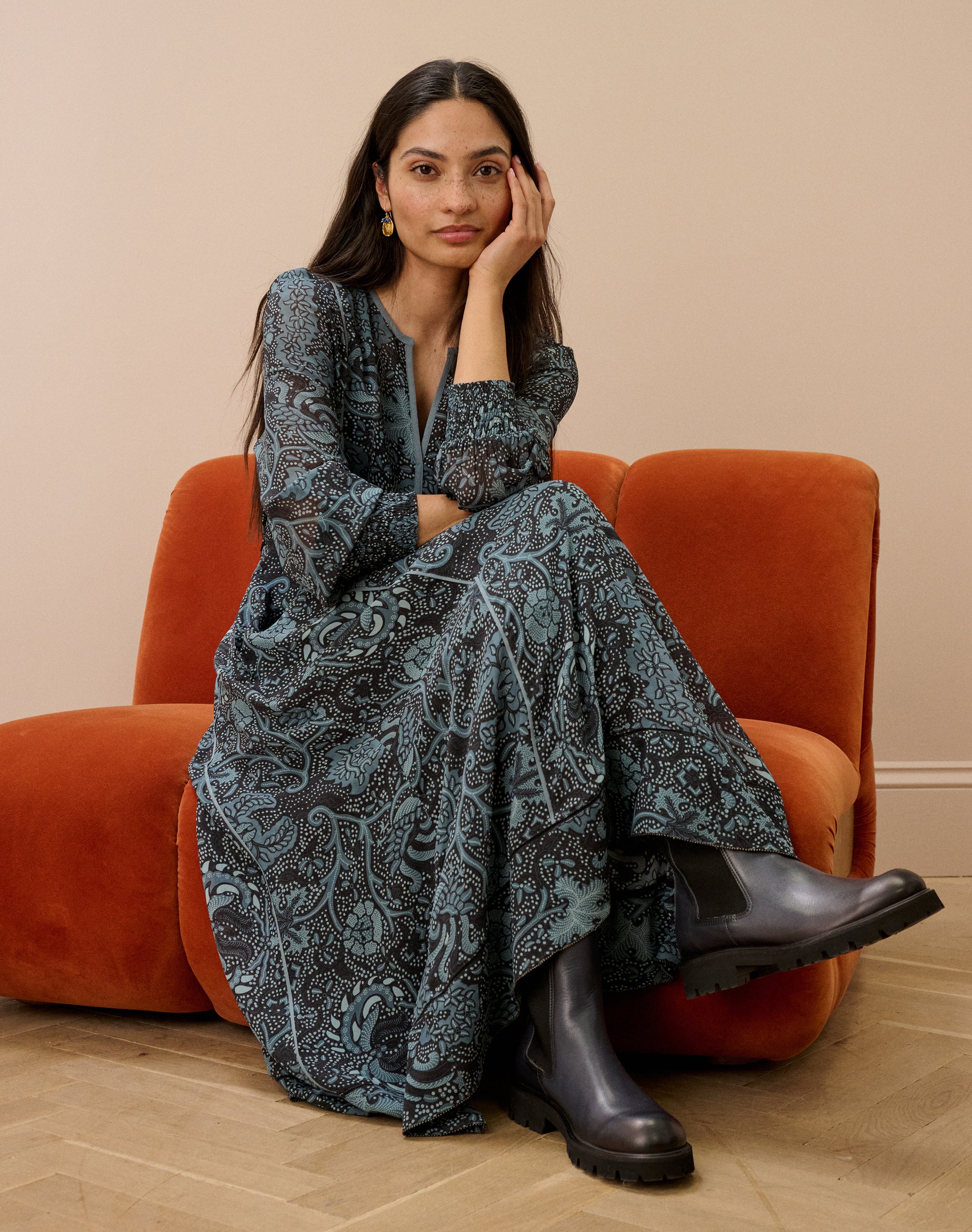 Silk Batik Print Dress
