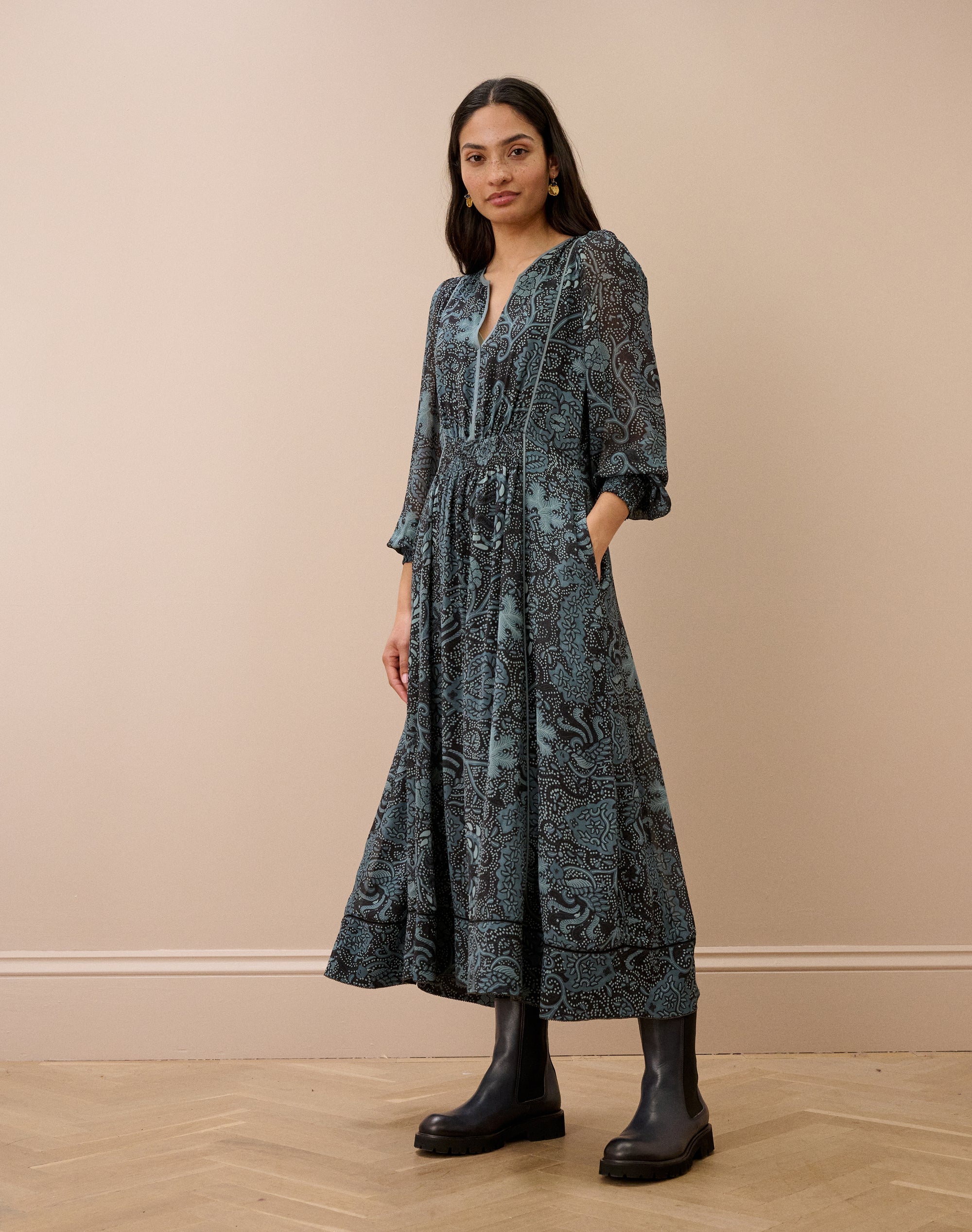 Silk Batik Print Dress