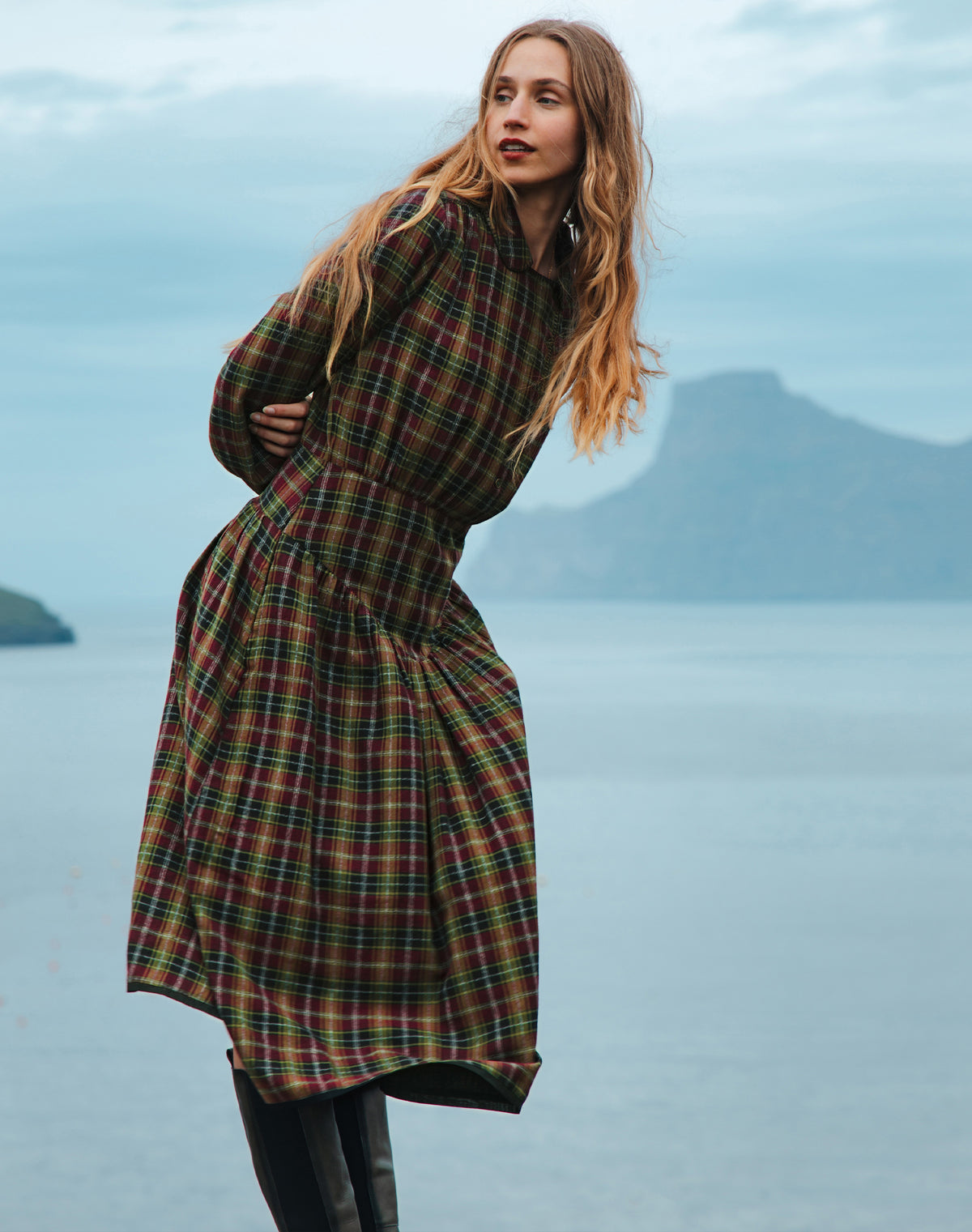 Brushed Cotton Check Dress