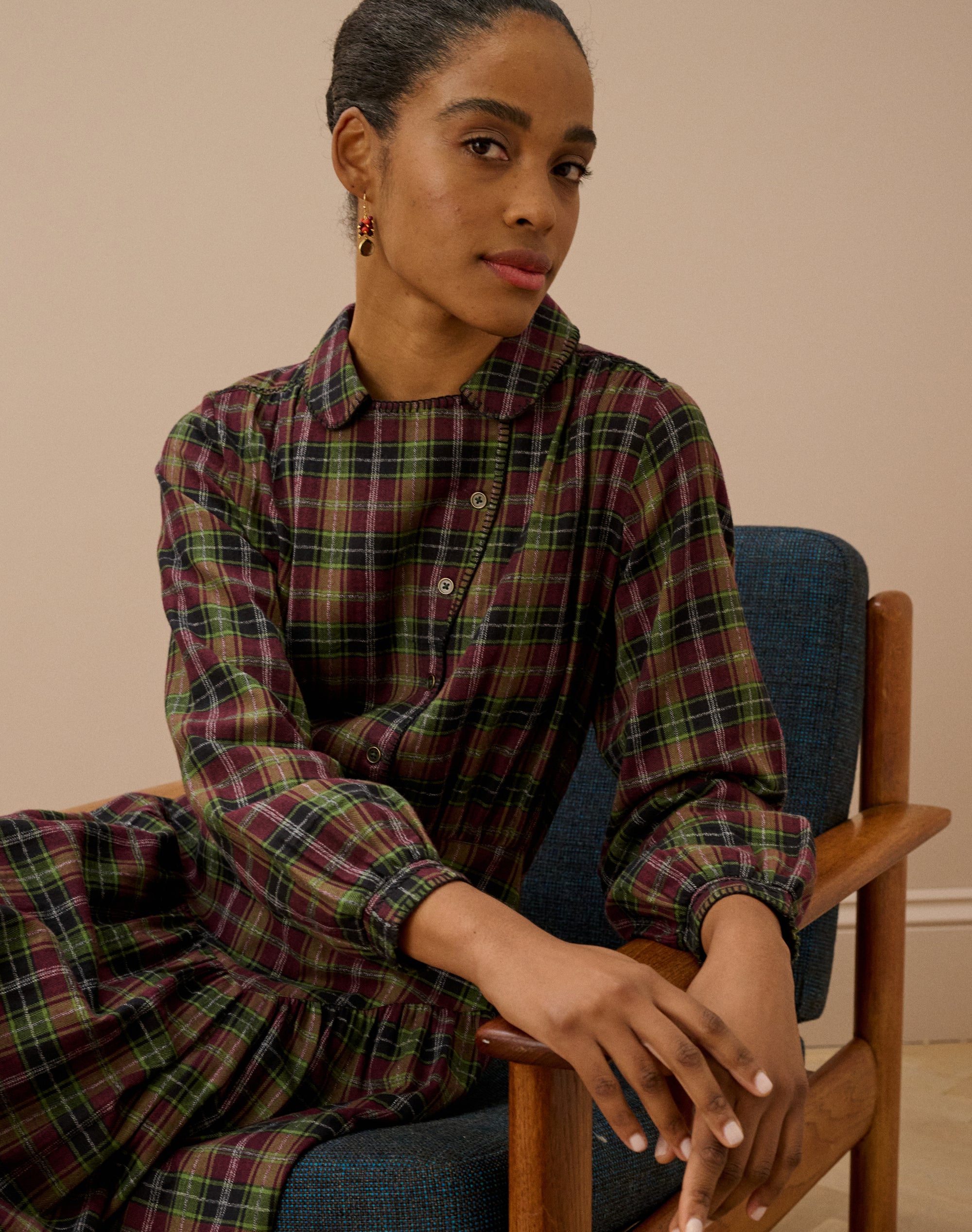 Brushed Cotton Check Dress