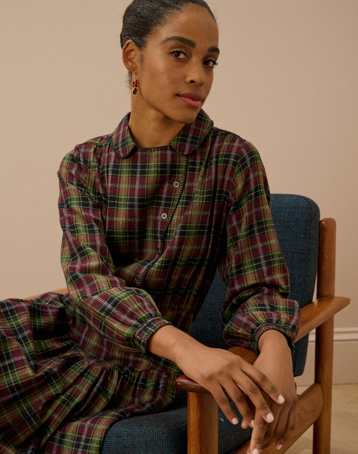 Brushed Cotton Check Dress