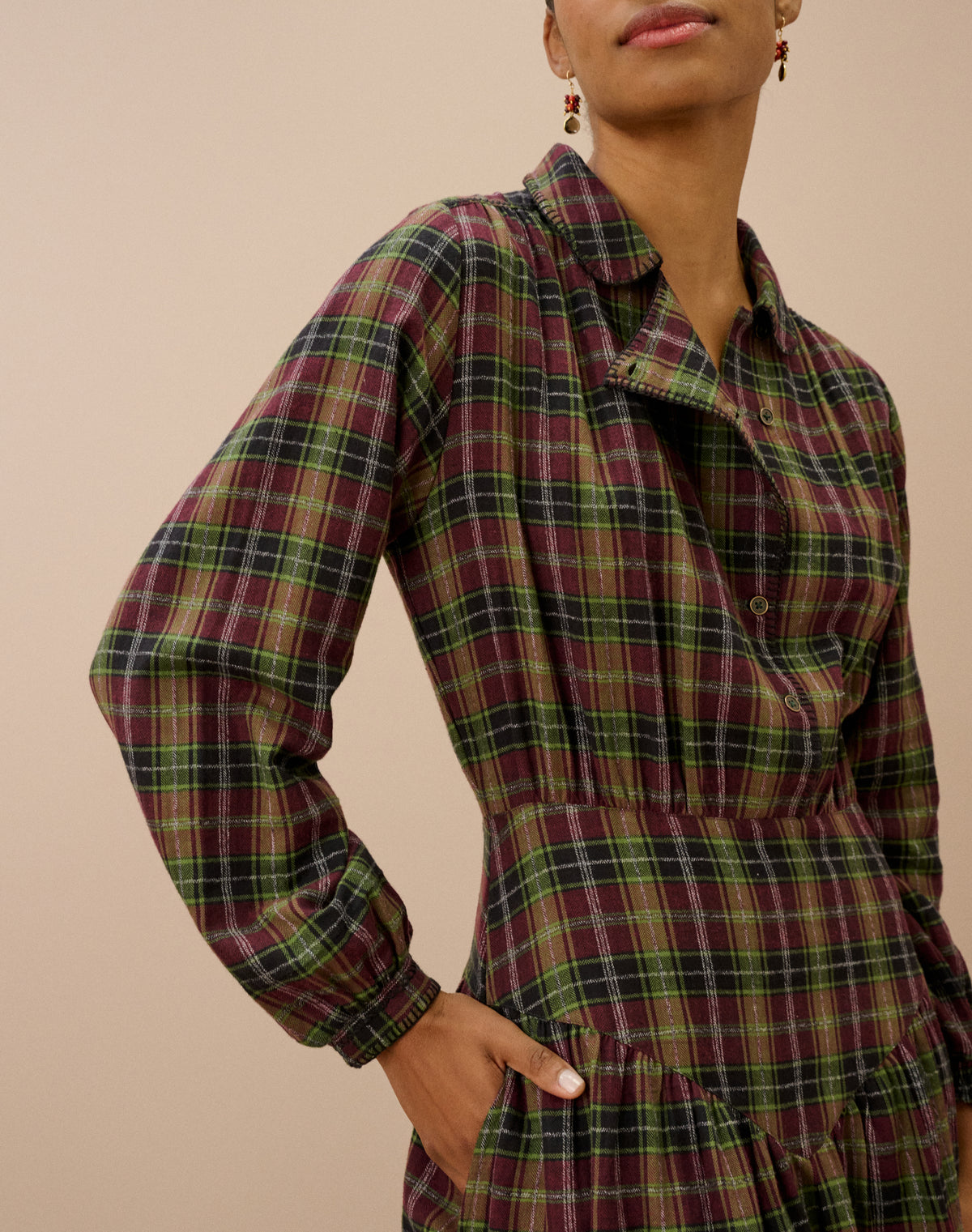 Brushed Cotton Check Dress