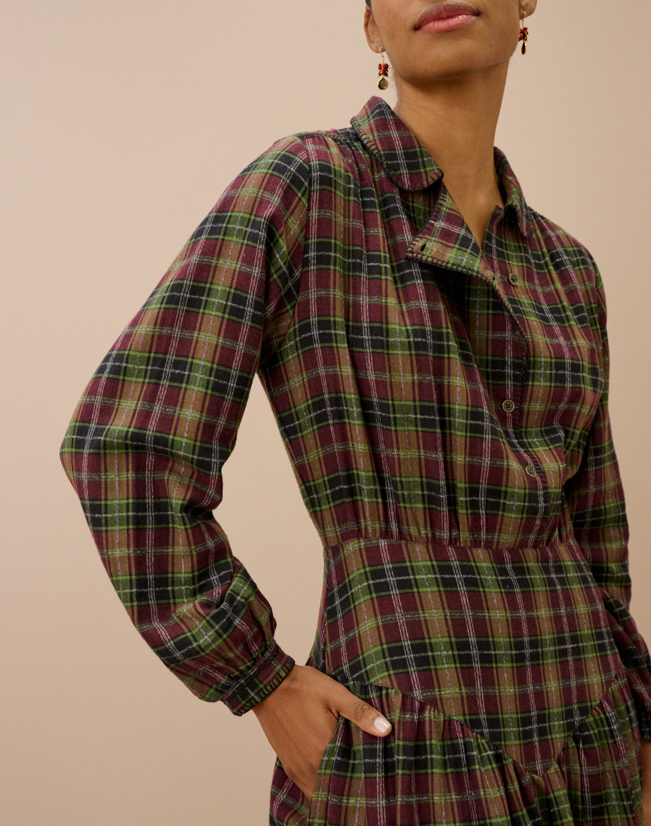 Brushed Cotton Check Dress