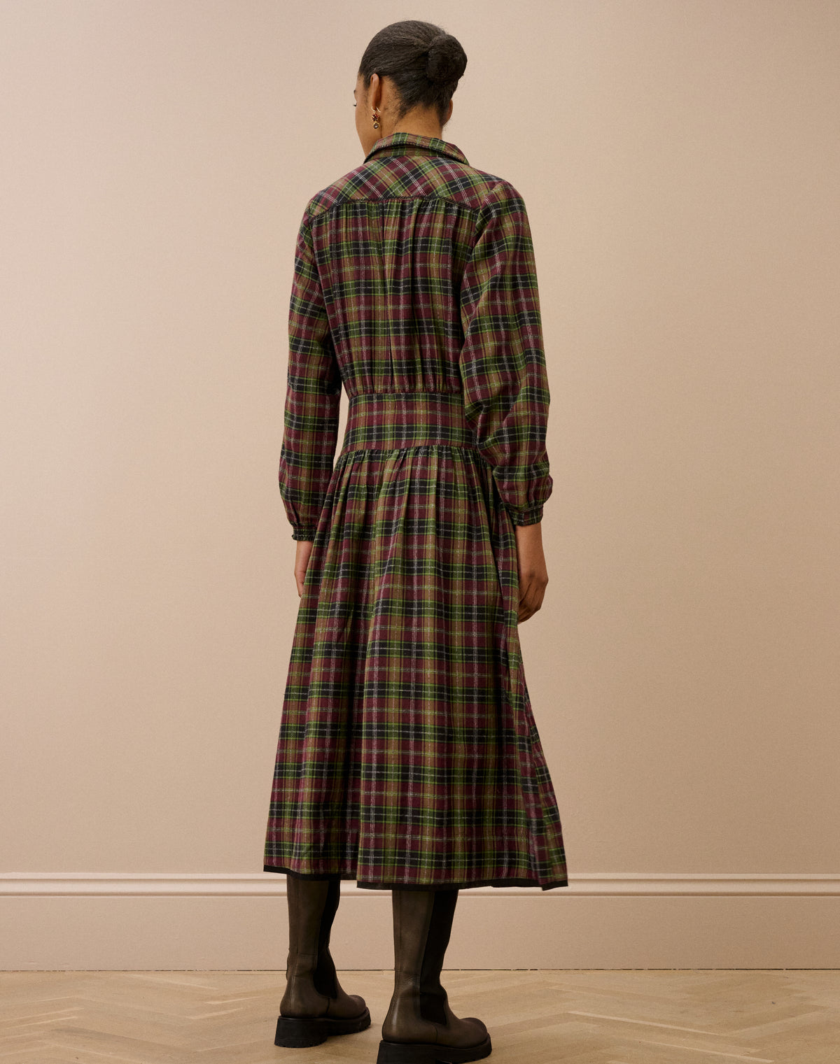 Brushed Cotton Check Dress