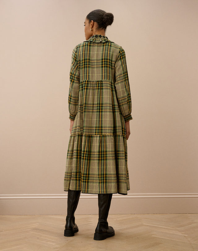 Brushed Cotton Check Shirt Dress