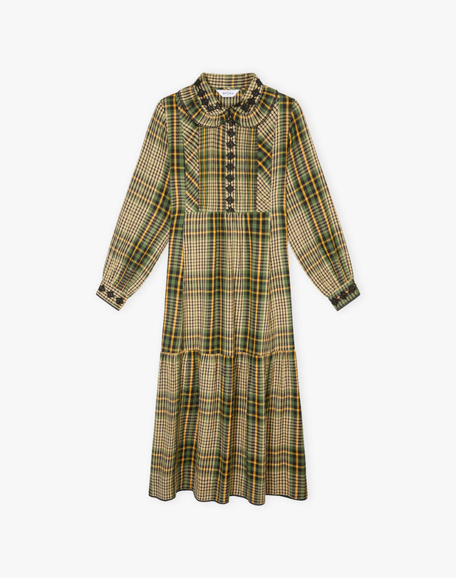 Brushed Cotton Check Shirt Dress