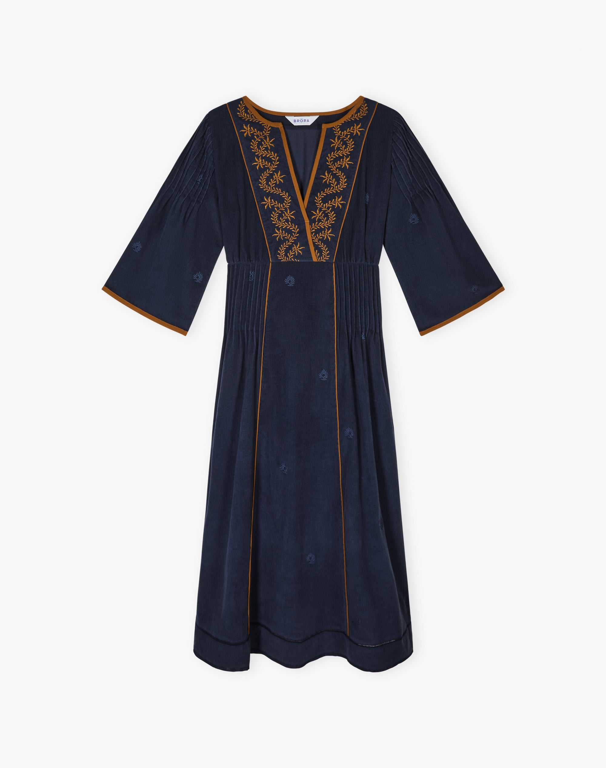 Embroidered Needlecord Dress