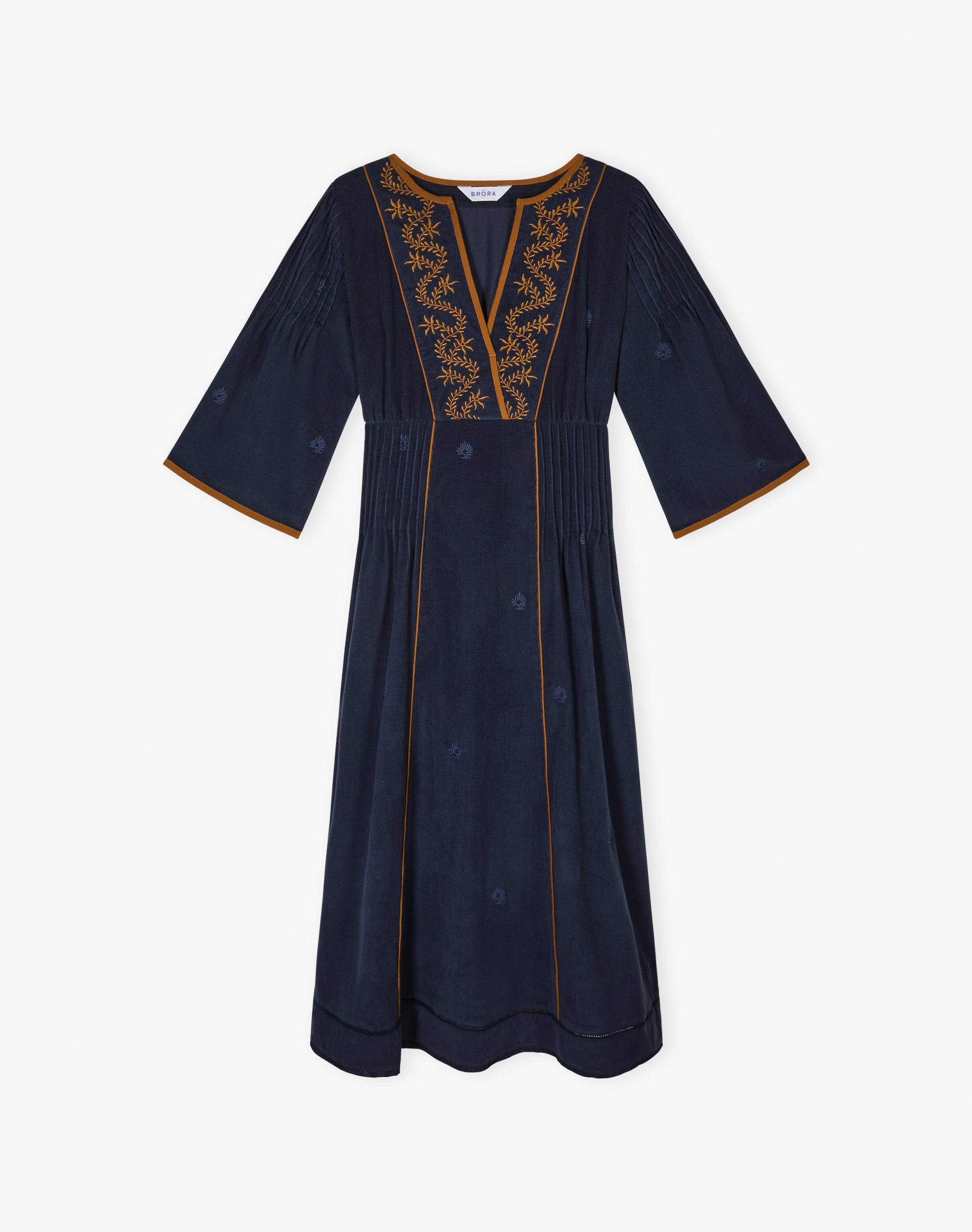 Embroidered Needlecord Dress