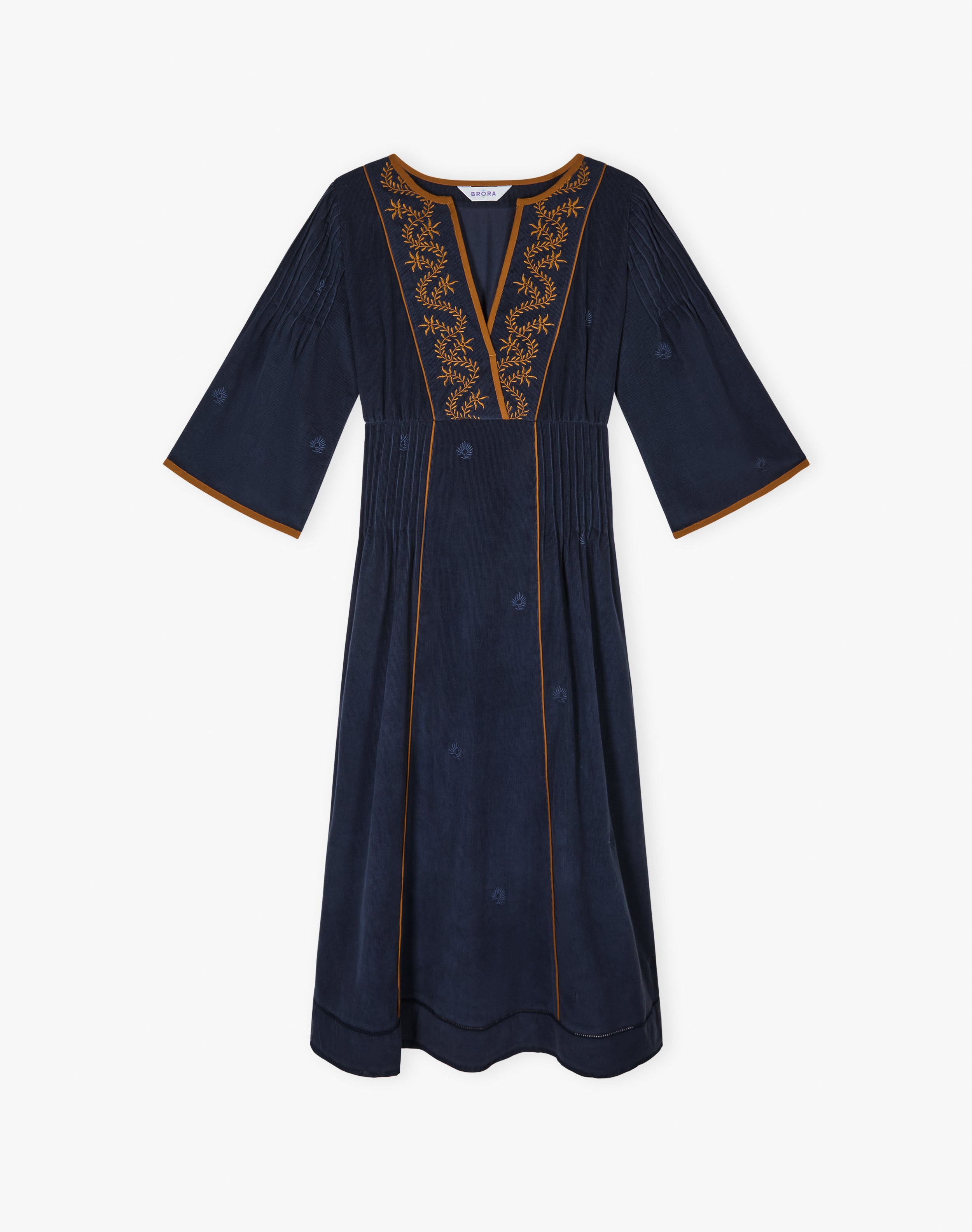 Embroidered Needlecord Dress