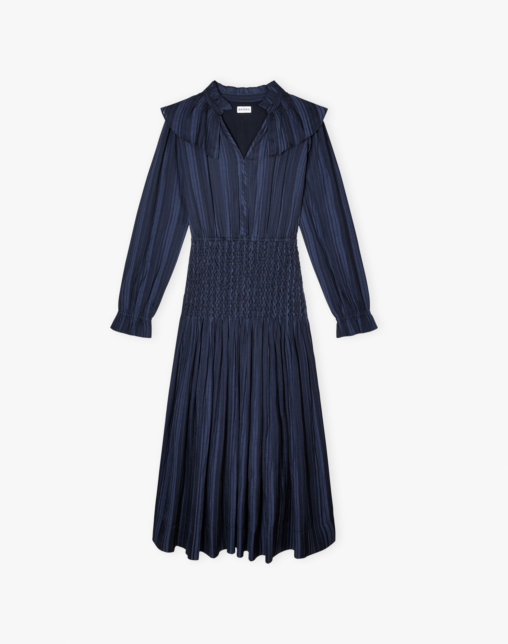 Textured Stripe Smocked Dress