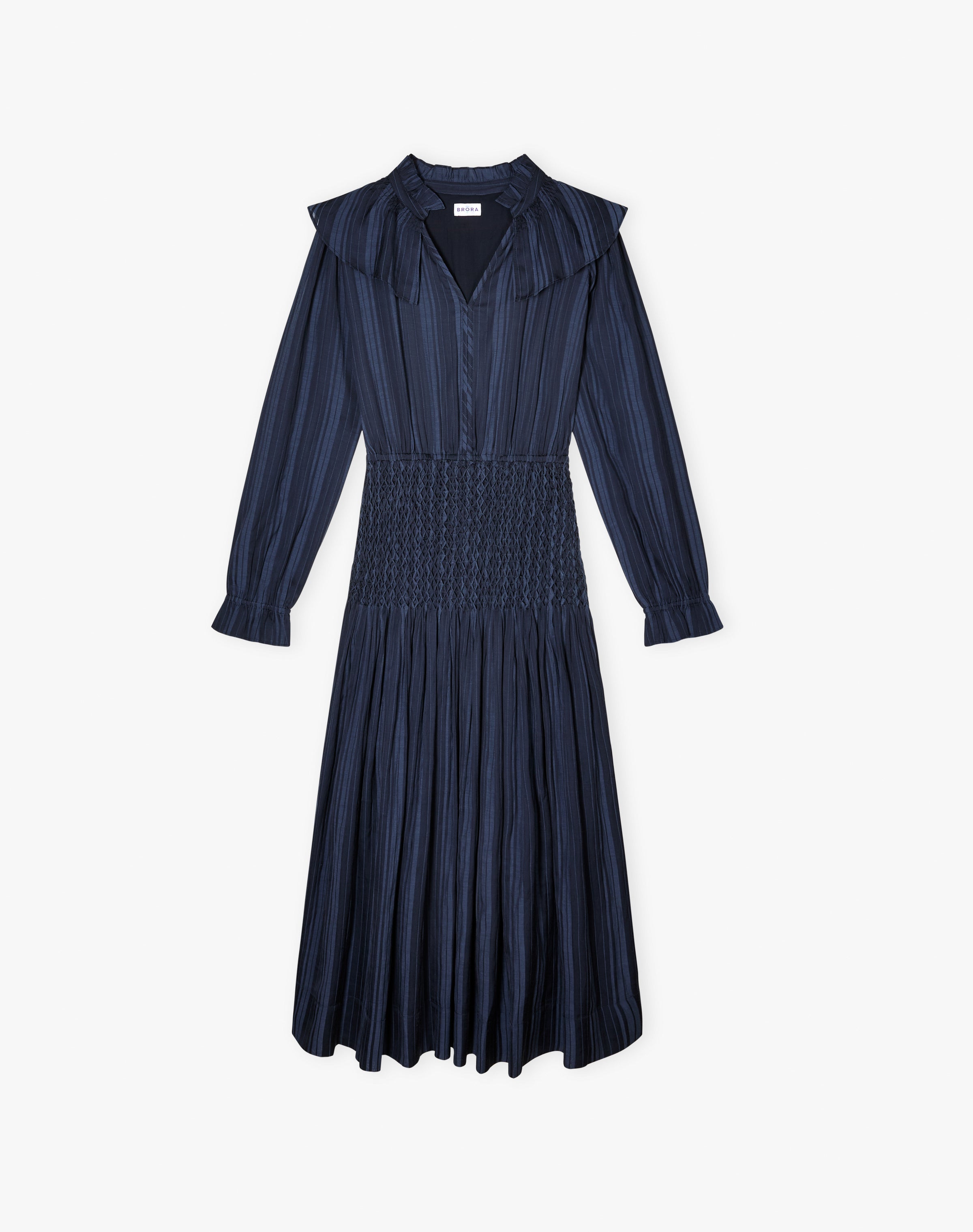Textured Stripe Smocked Dress