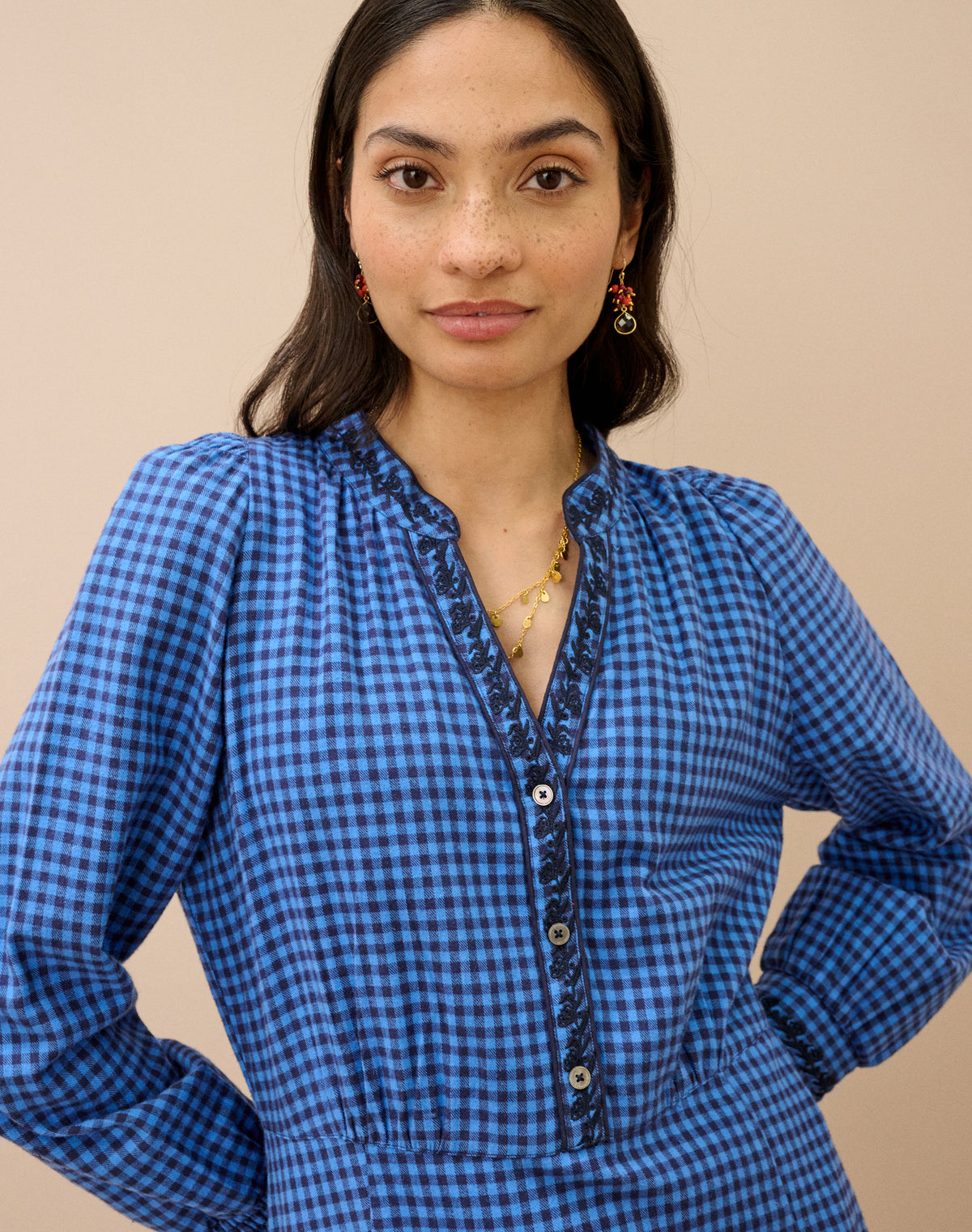Brushed Cotton Gingham Dress