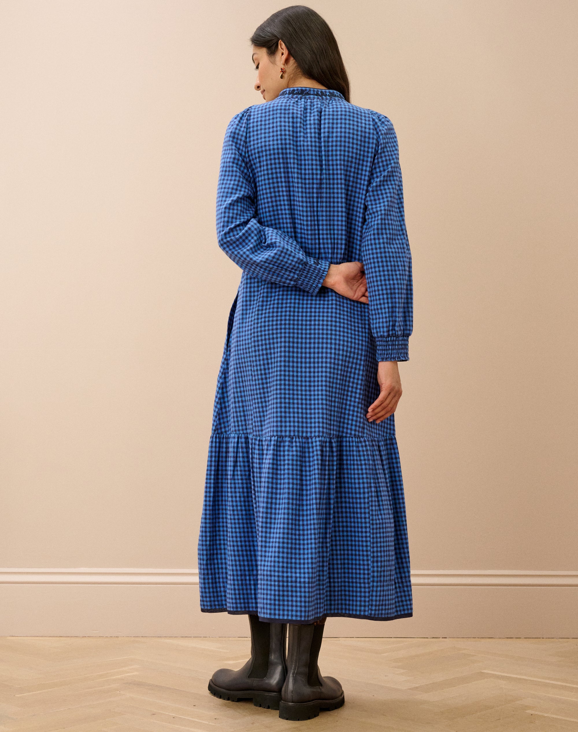 Brushed Cotton Gingham Dress