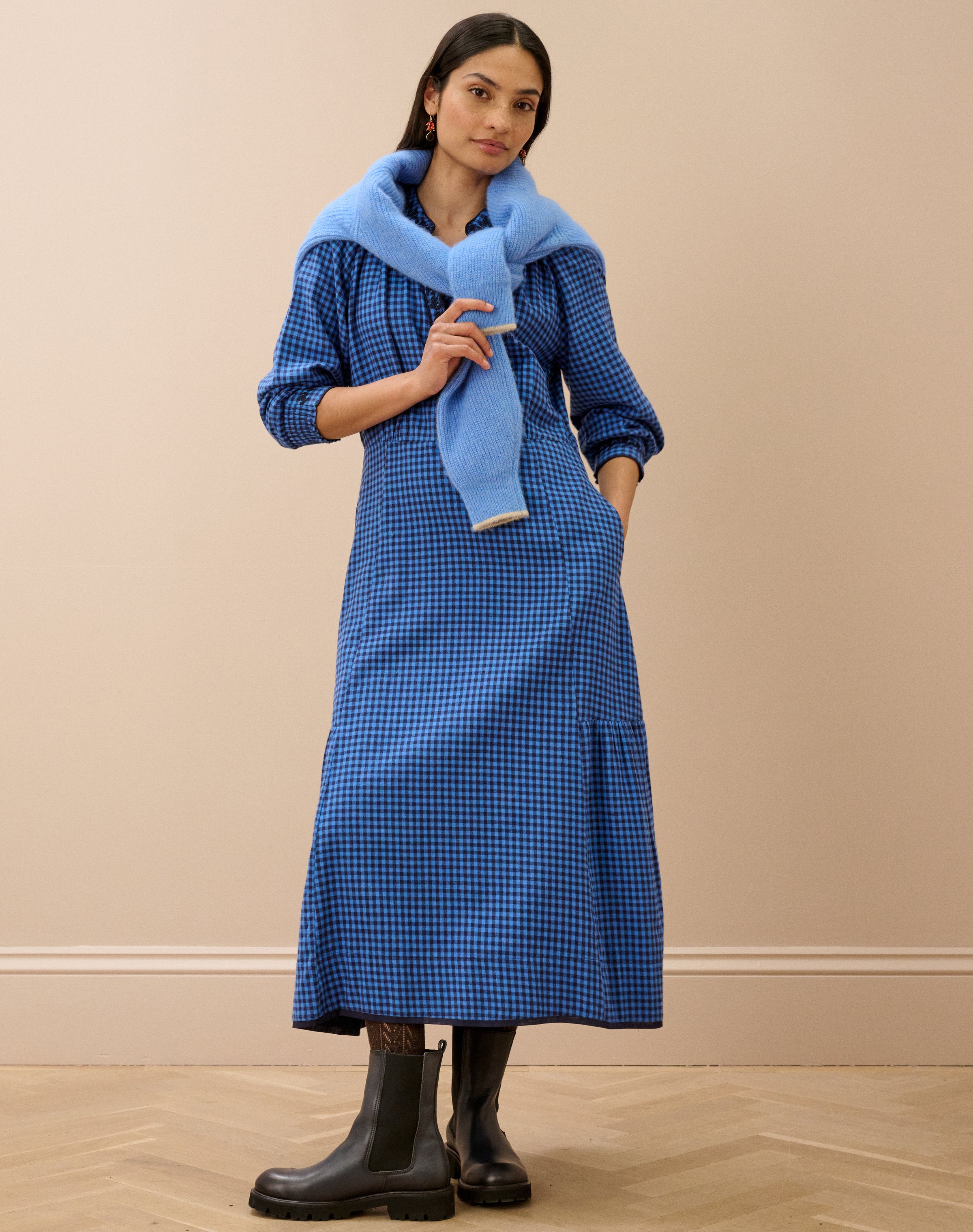 Brushed Cotton Gingham Dress