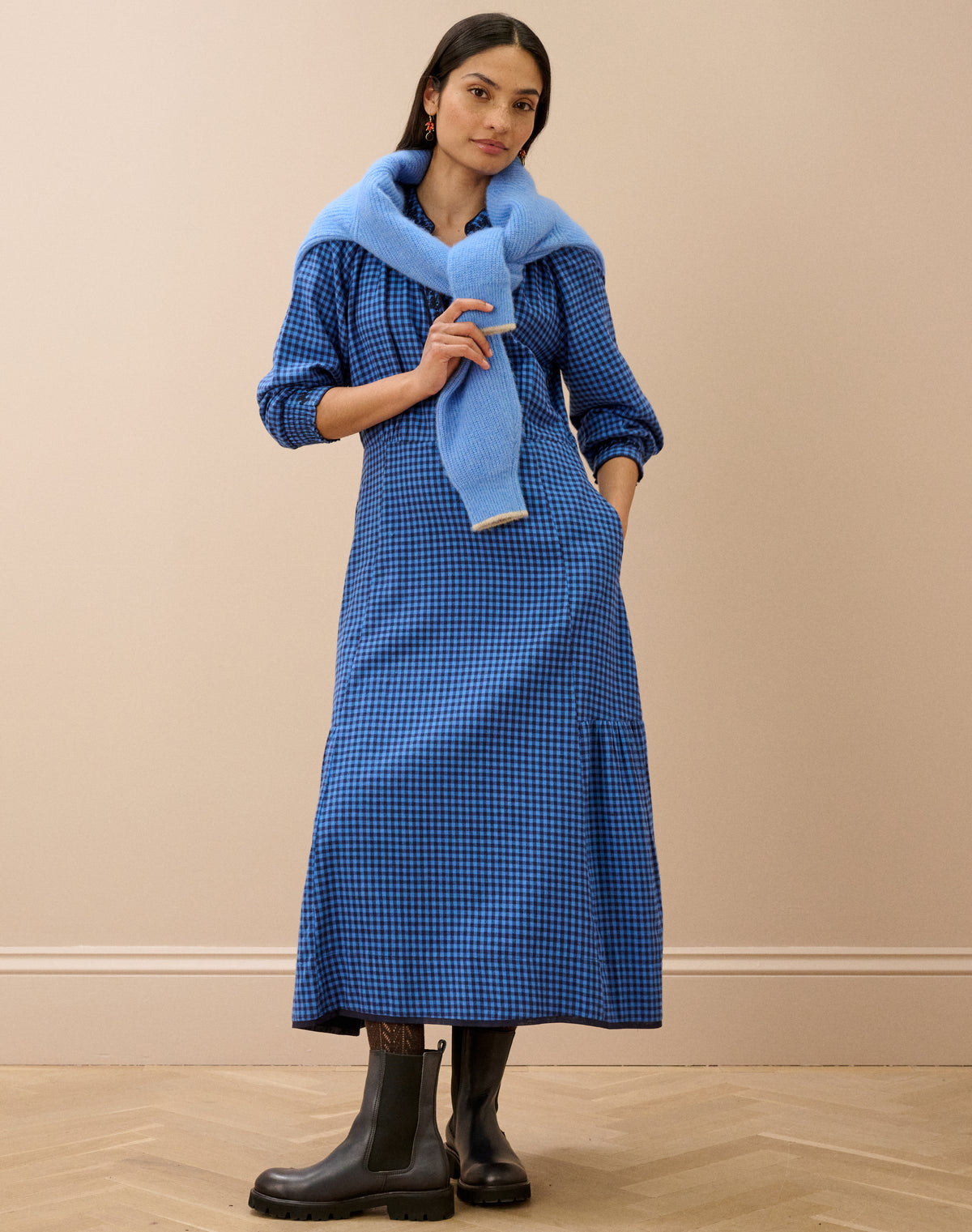 Brushed Cotton Gingham Dress