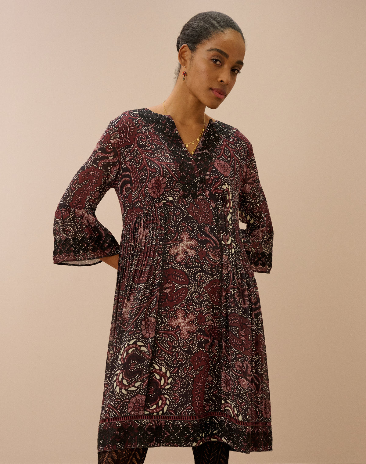 Embroidered Silk Dress