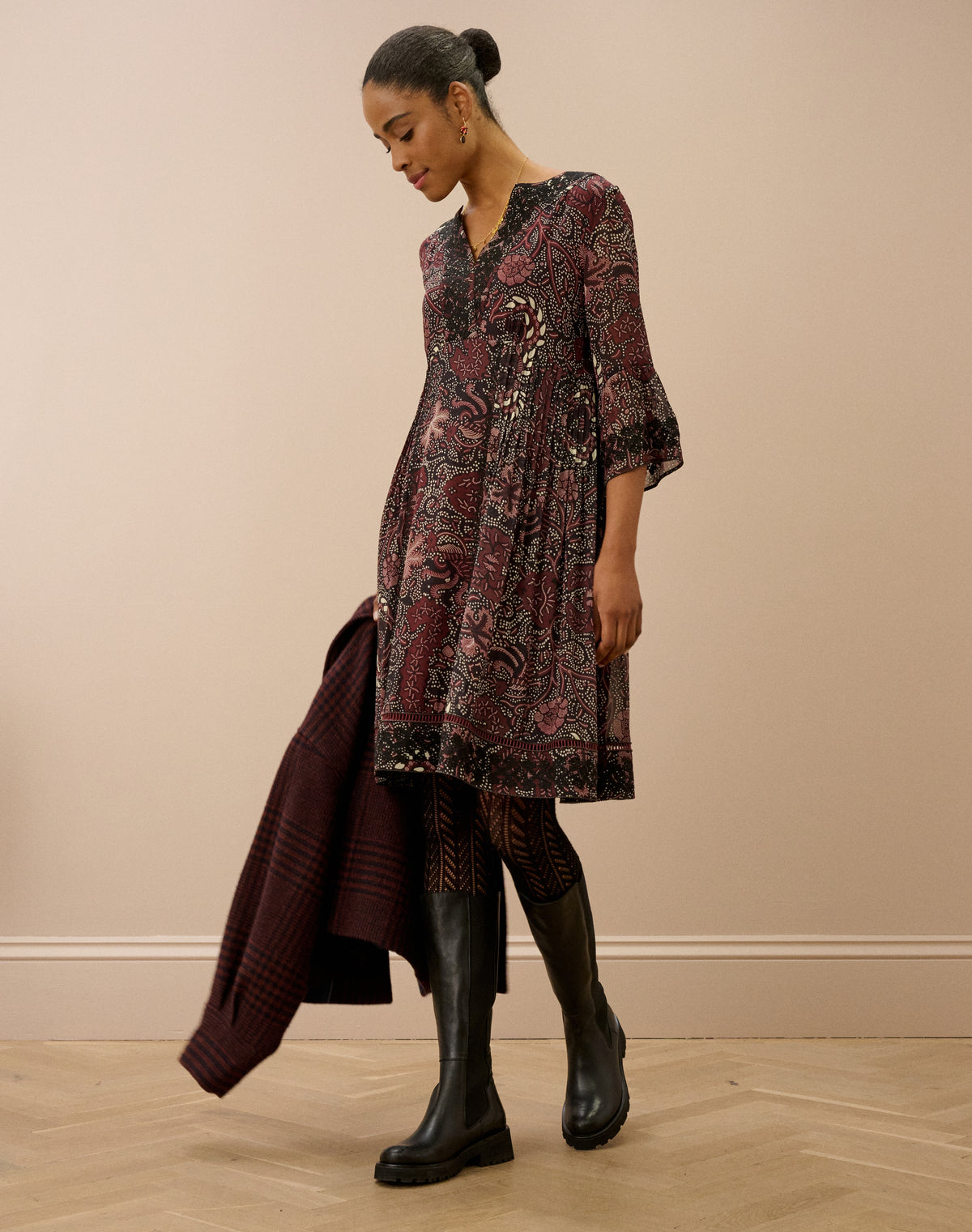 Embroidered Silk Dress