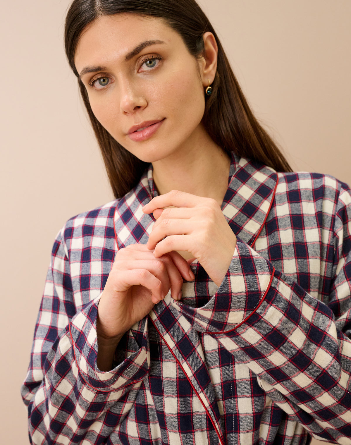 Brushed Cotton Check Dressing Gown