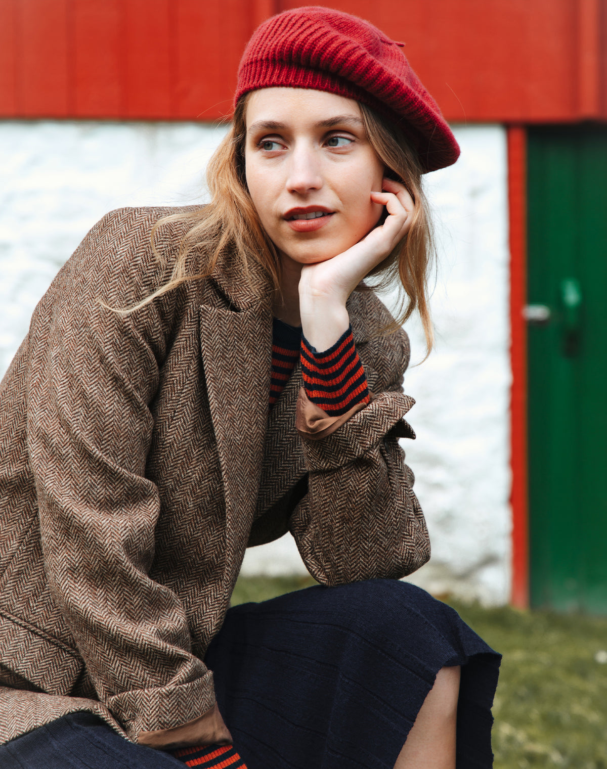 Herringbone Wool Blazer