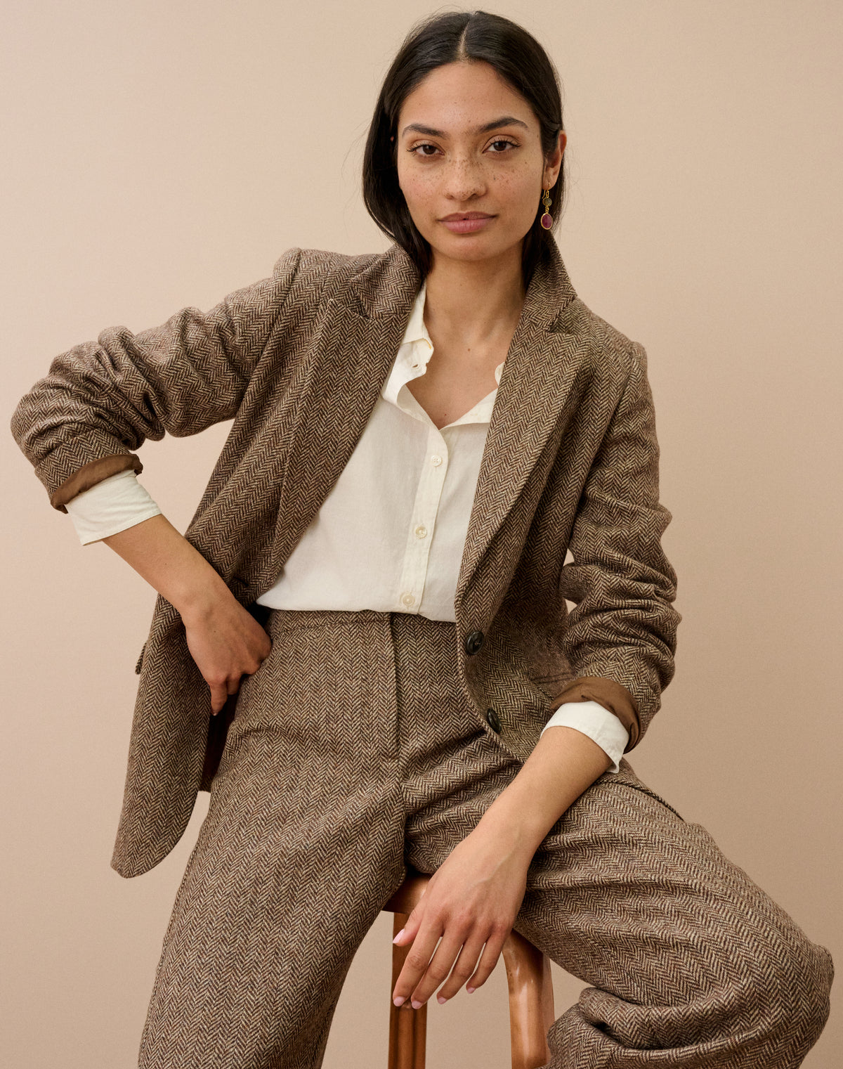 Herringbone Wool Blazer