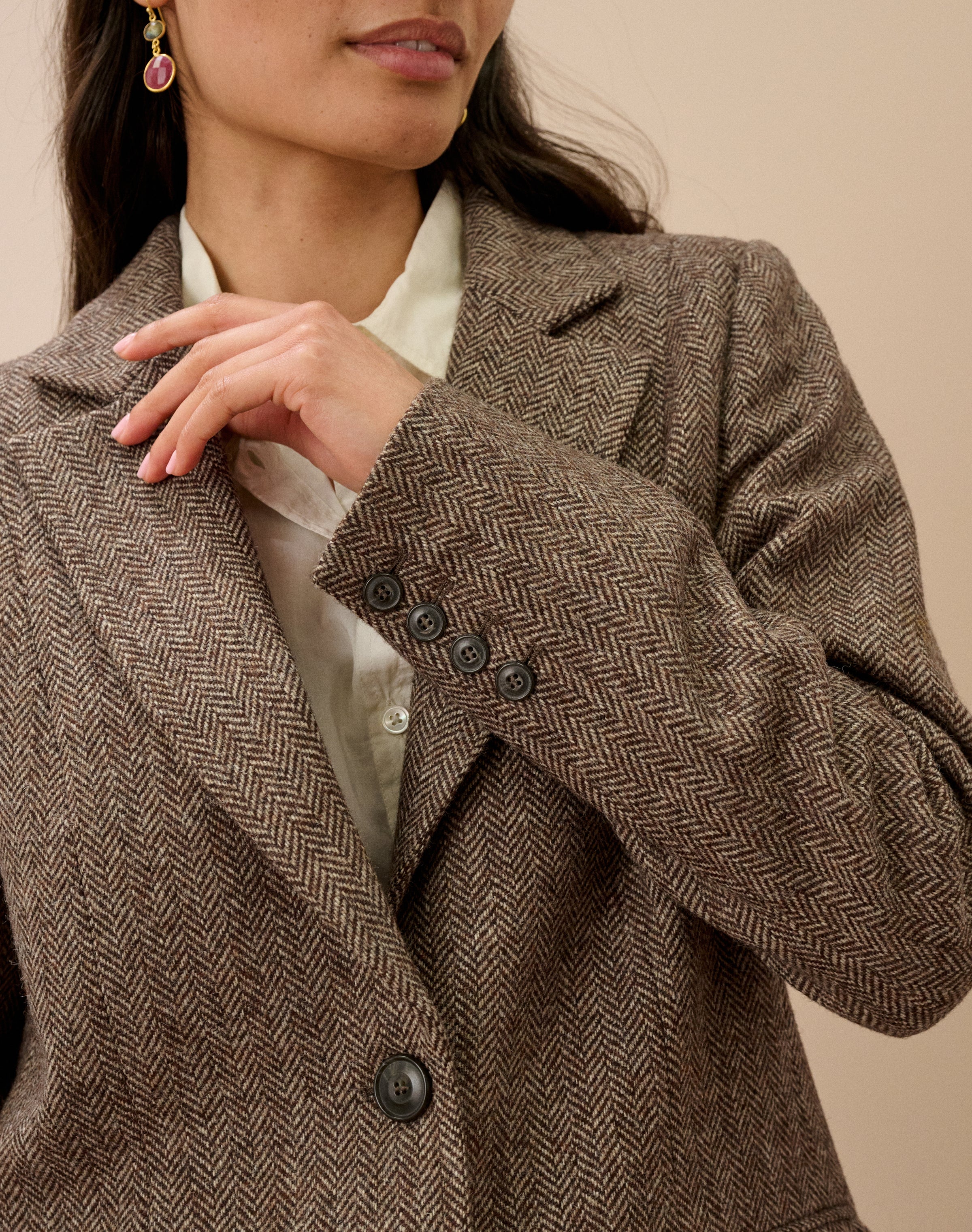 Herringbone Wool Blazer