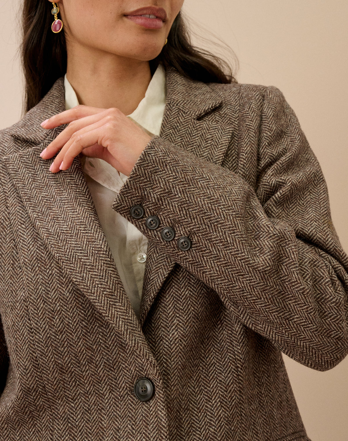 Herringbone Wool Blazer