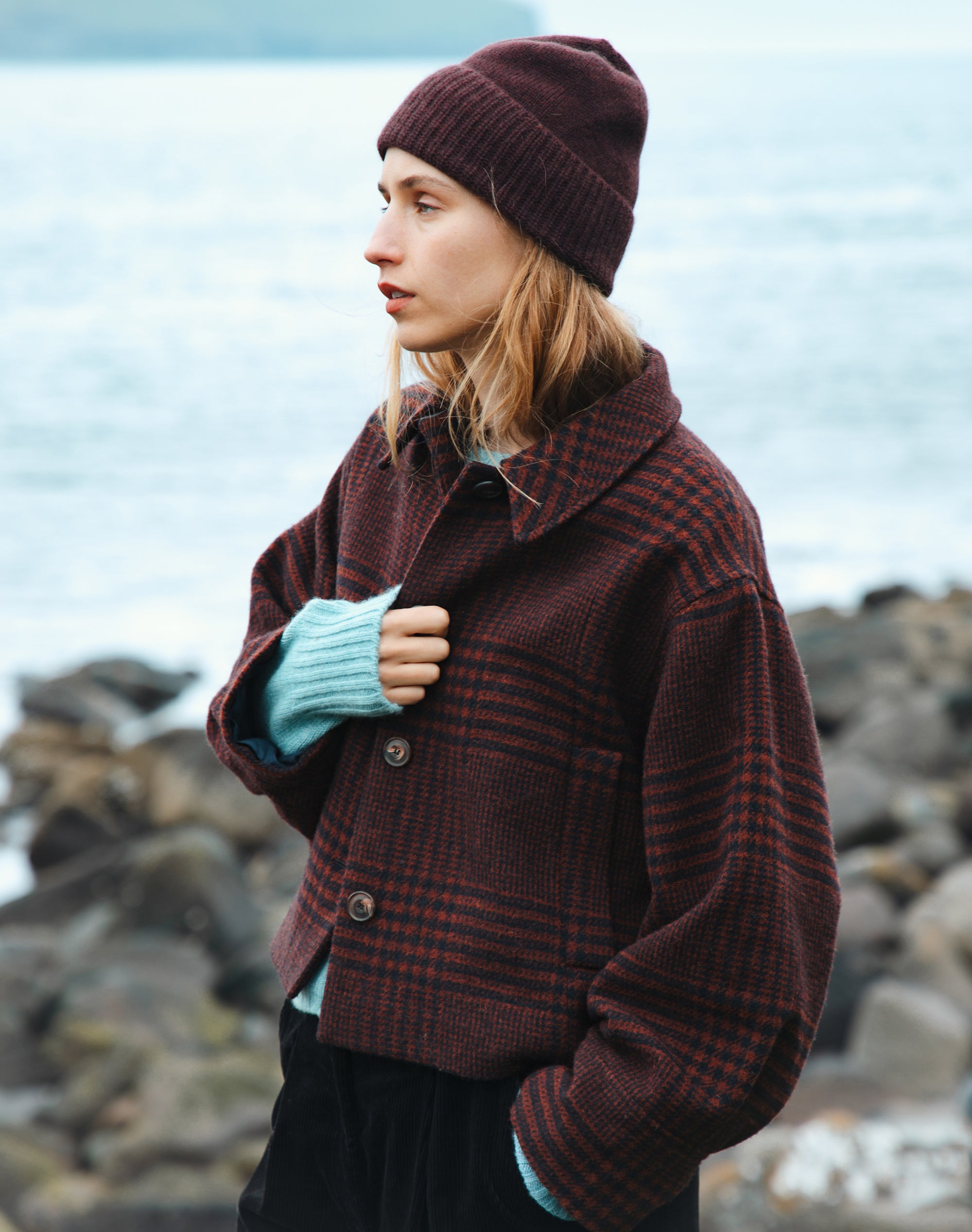 Brushed Wool Check Jacket