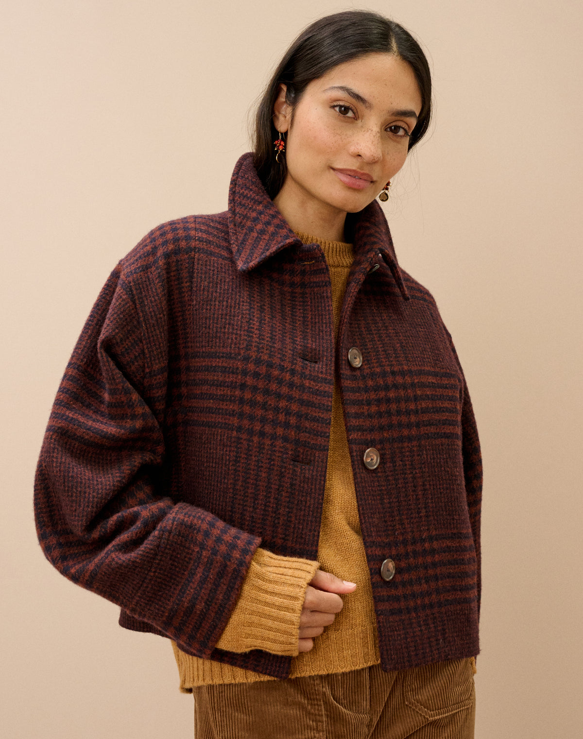 Brushed Wool Check Jacket