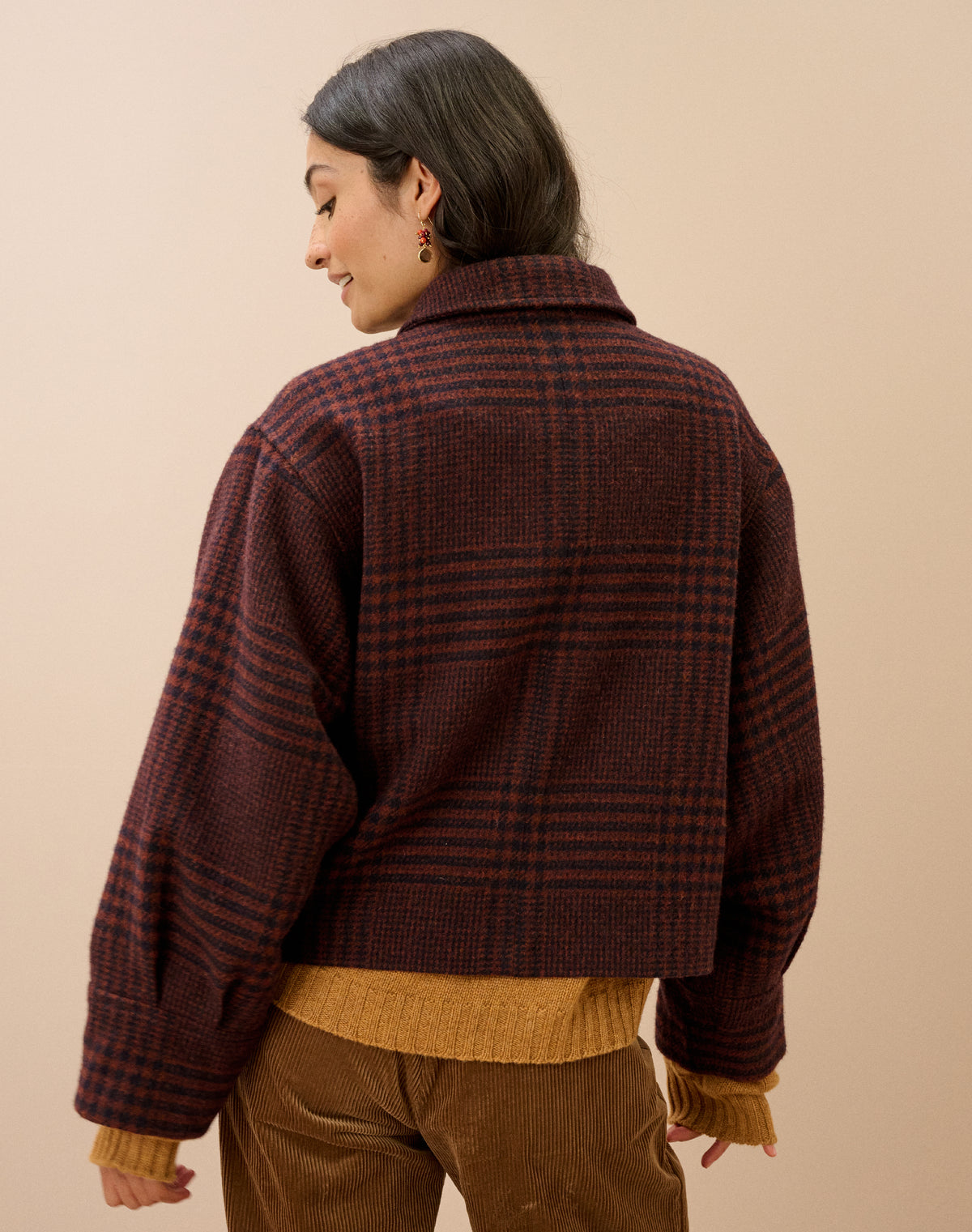 Brushed Wool Check Jacket