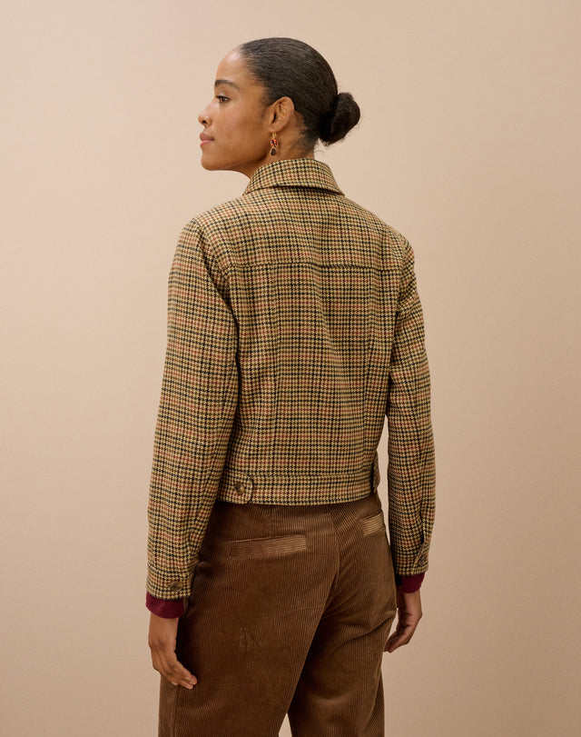 Houndstooth Wool Utility Jacket