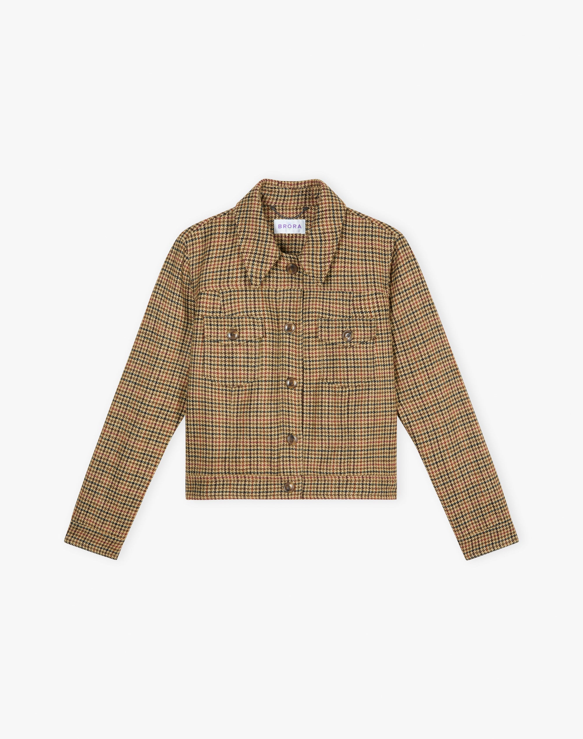 Houndstooth Wool Utility Jacket