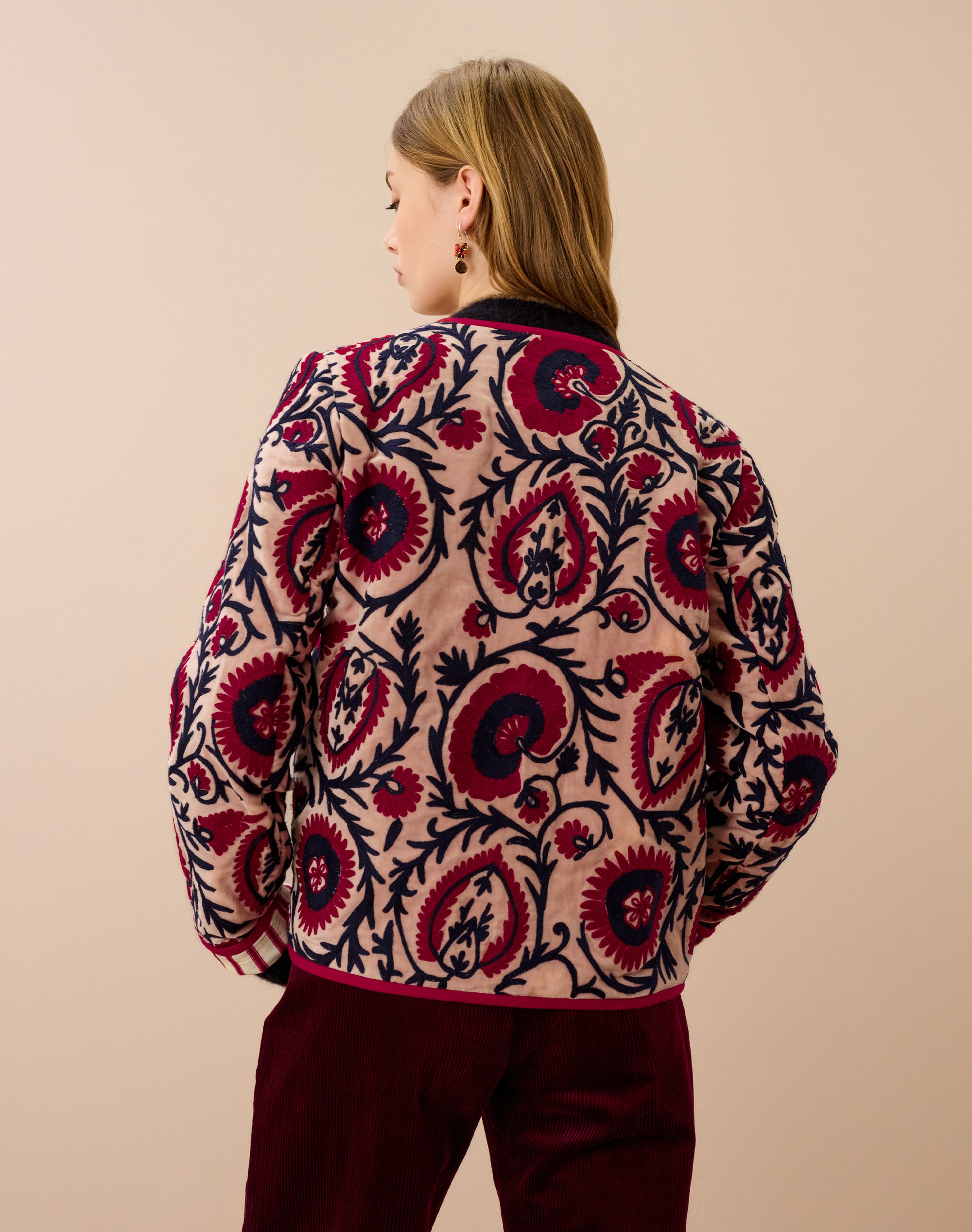 Cotton Velvet Embroidered Jacket