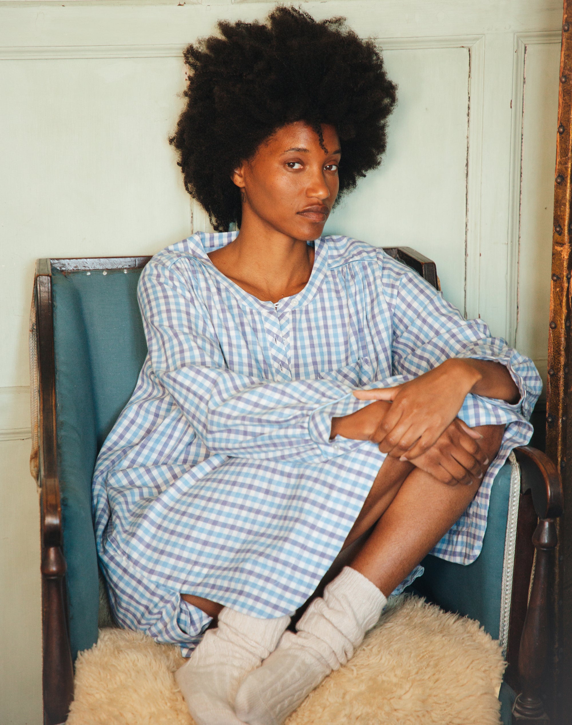 Brushed Cotton Gingham Night Shirt