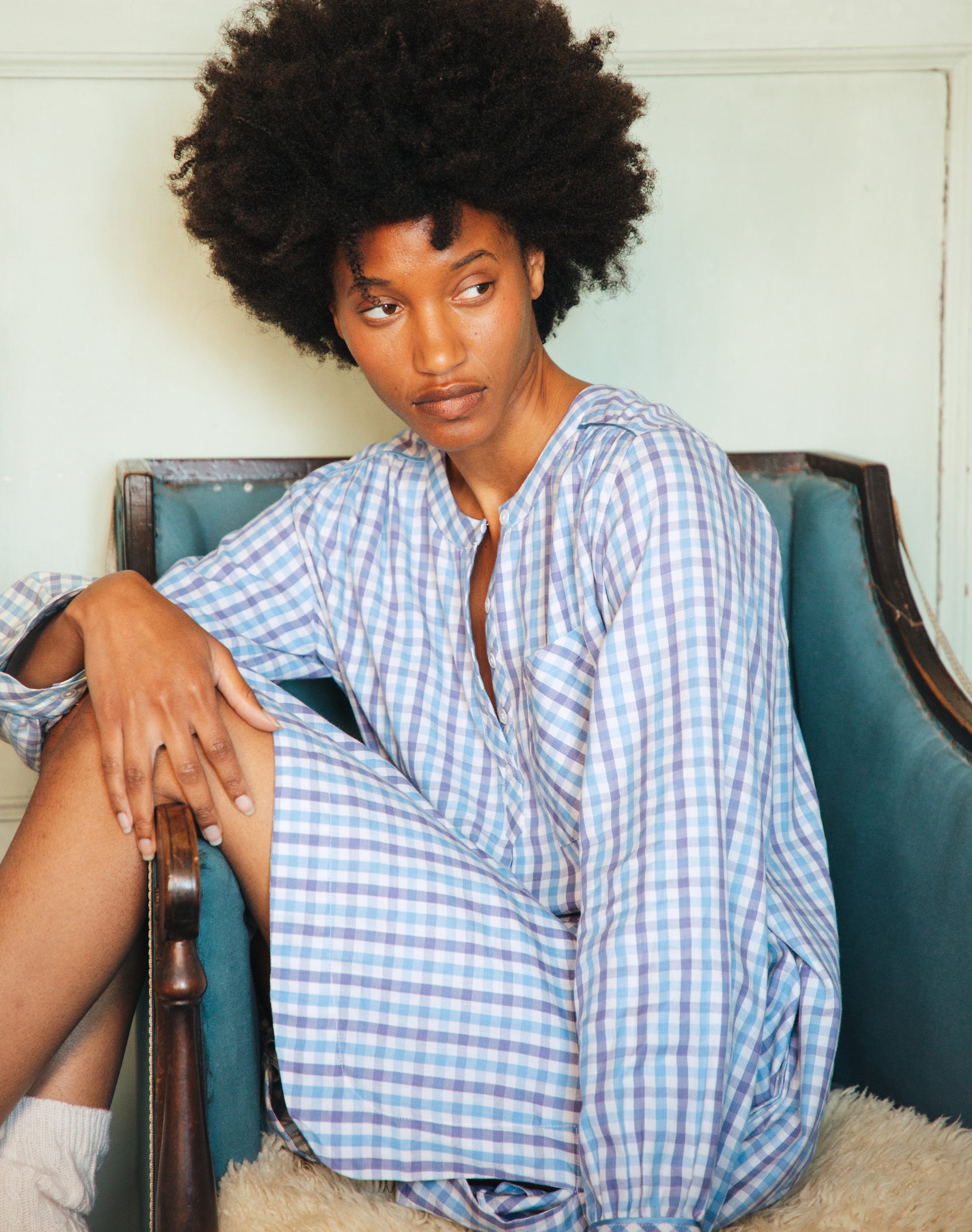 Brushed Cotton Gingham Night Shirt