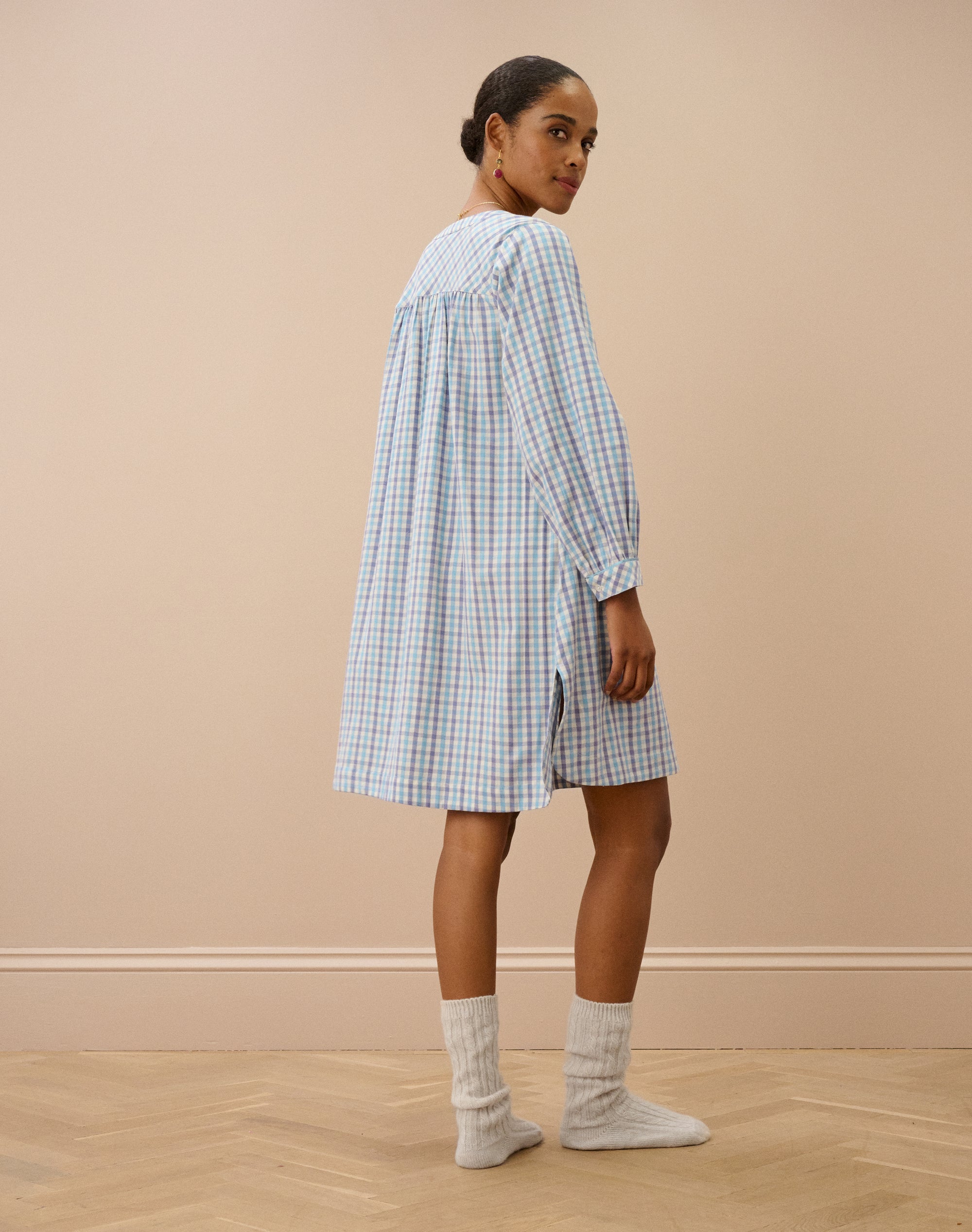 Brushed Cotton Gingham Night Shirt