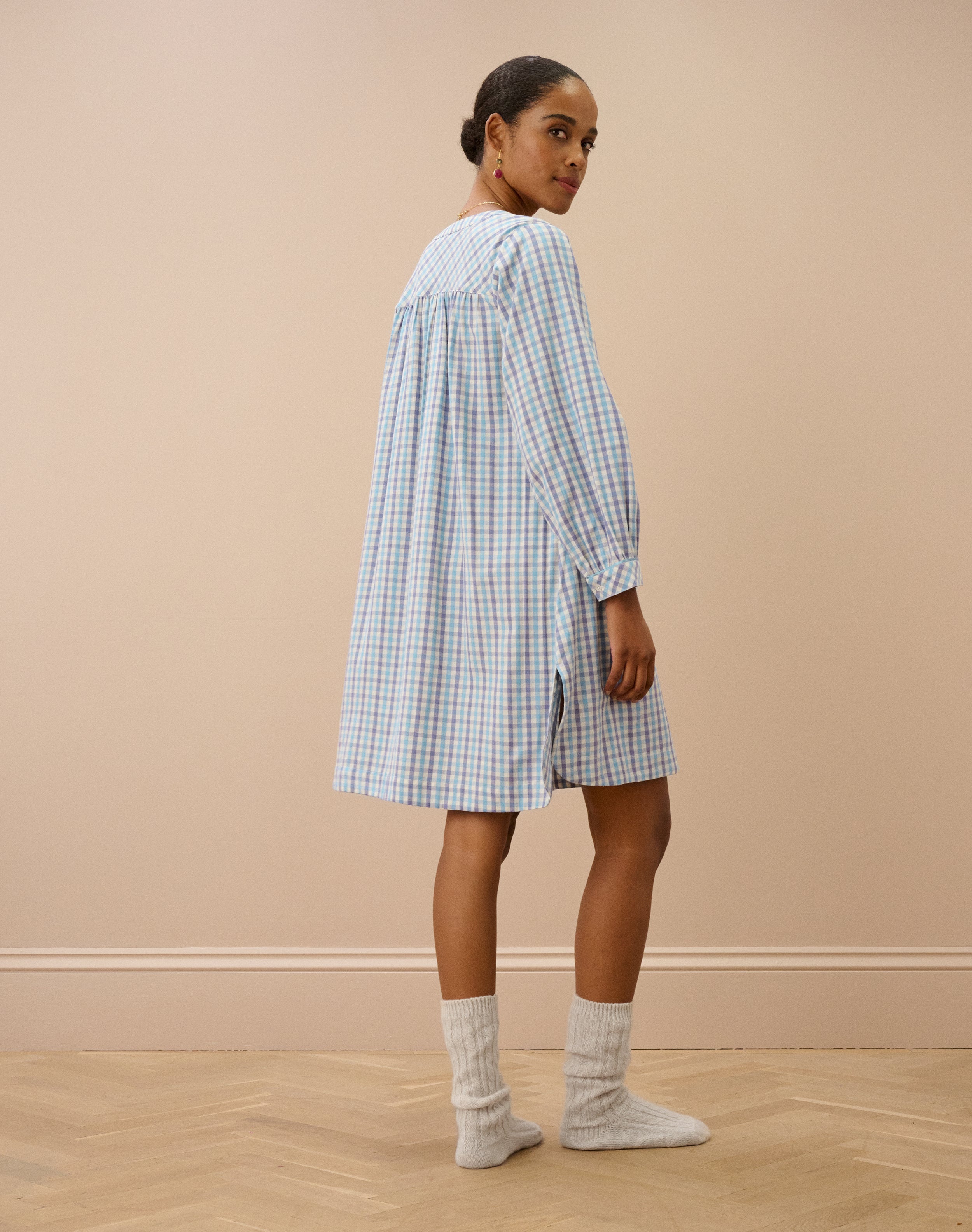 Brushed Cotton Gingham Night Shirt