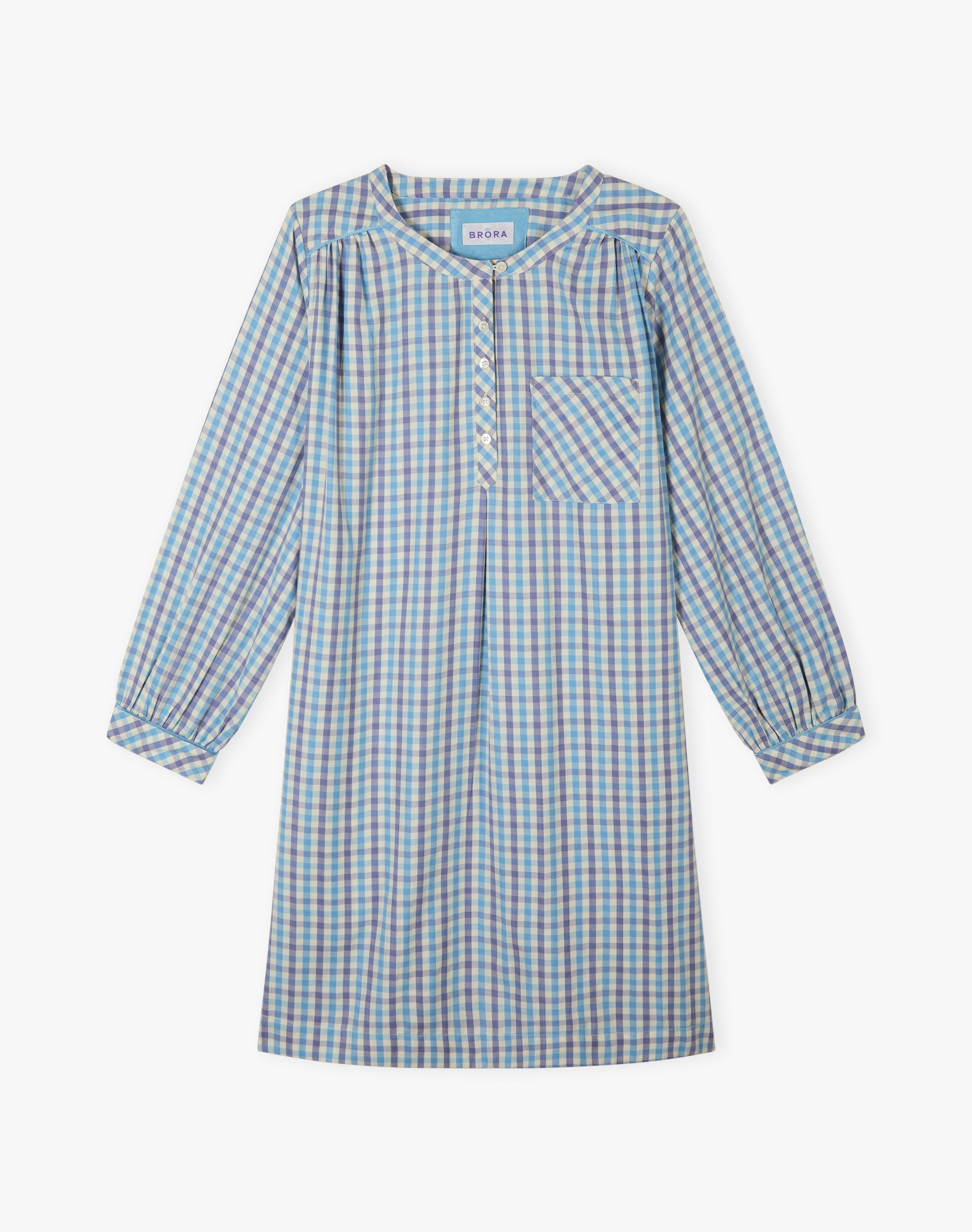 Brushed Cotton Gingham Night Shirt