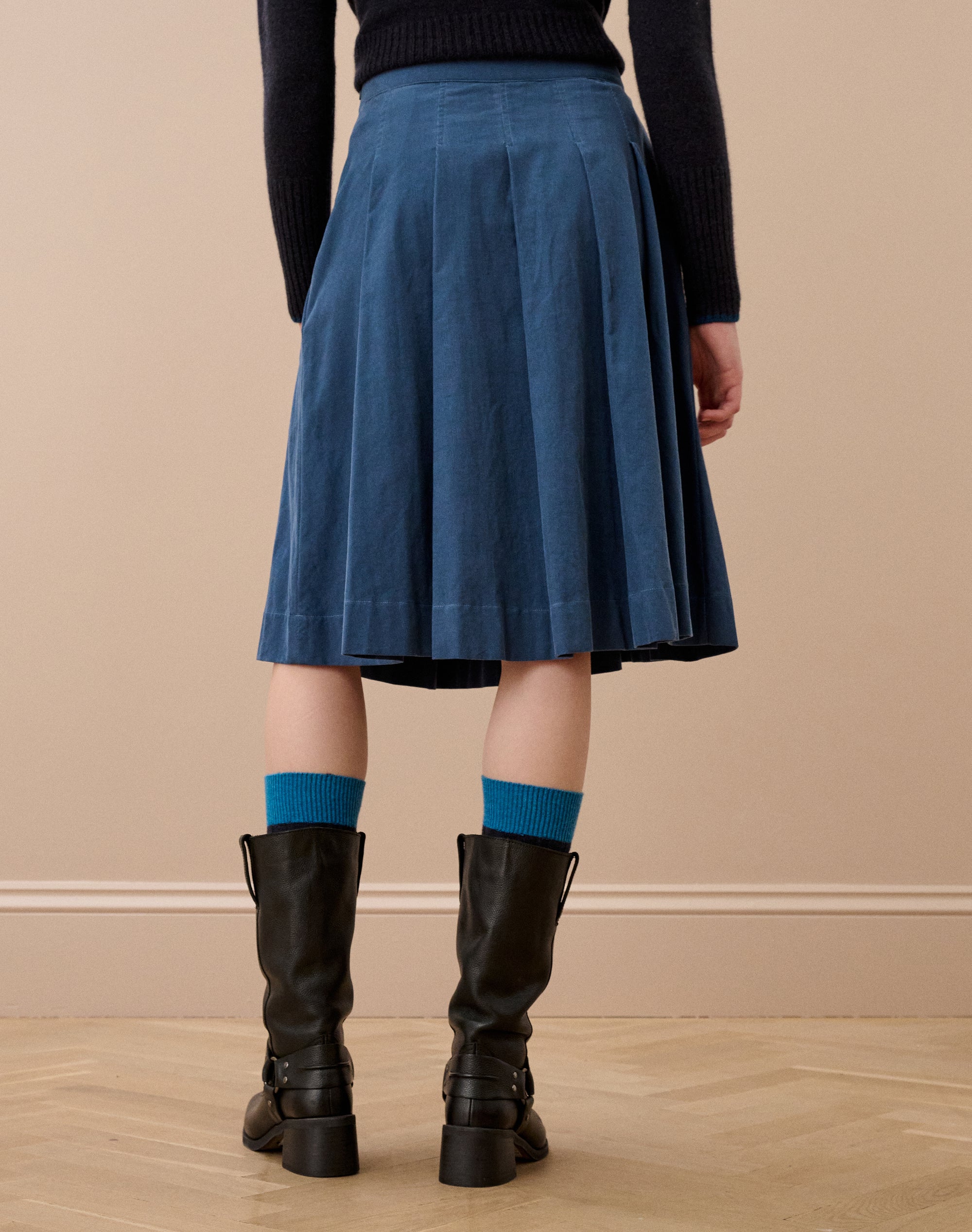 Needlecord Pleated Skirt