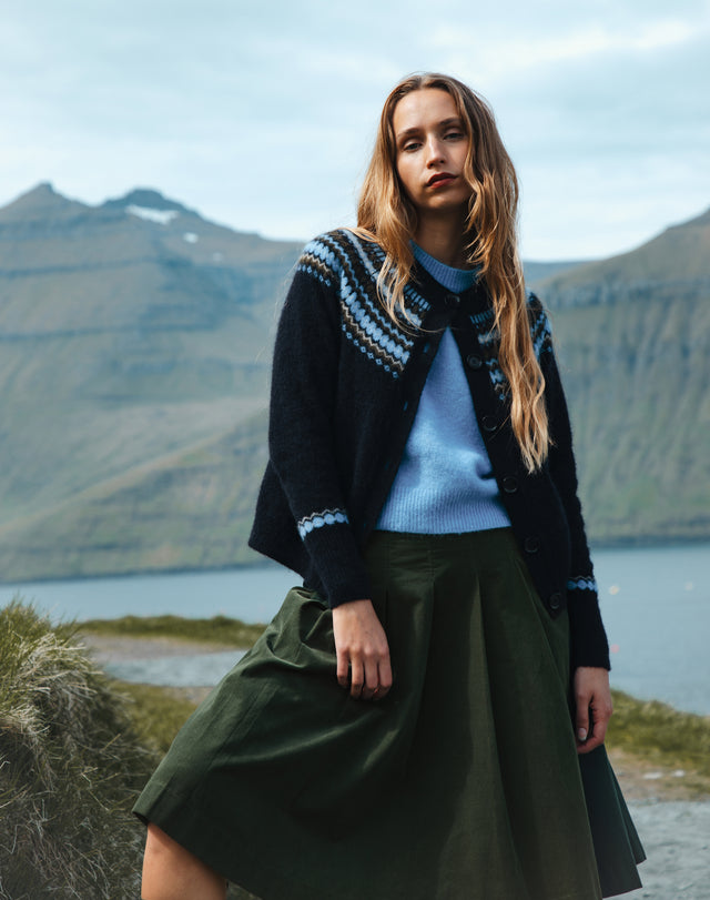 Needlecord Pleated Skirt
