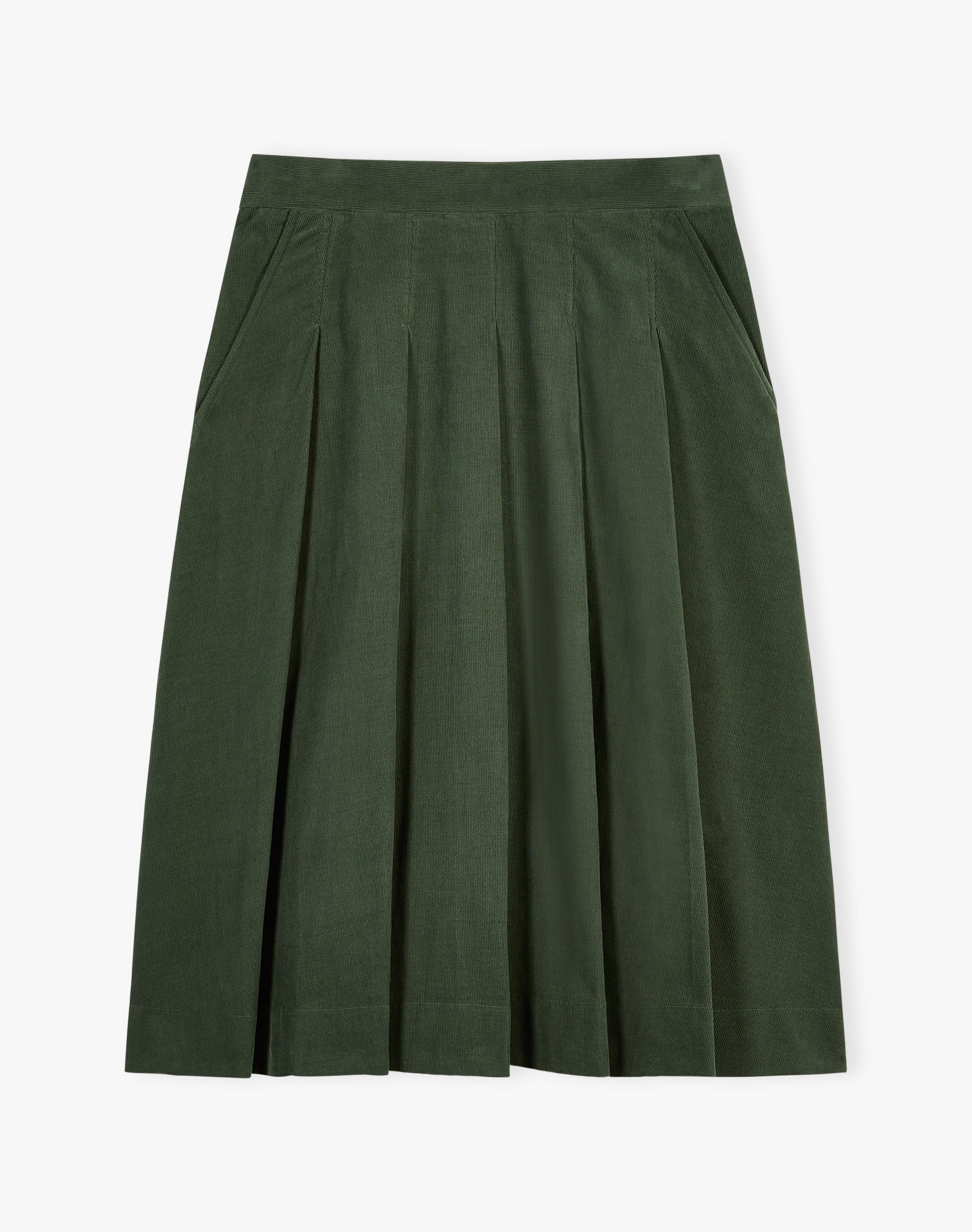 Needlecord Pleated Skirt
