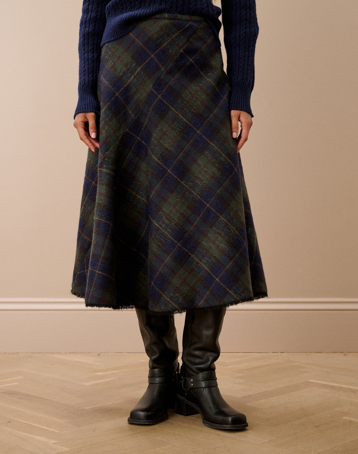 Scottish Mohair Wool Check Skirt